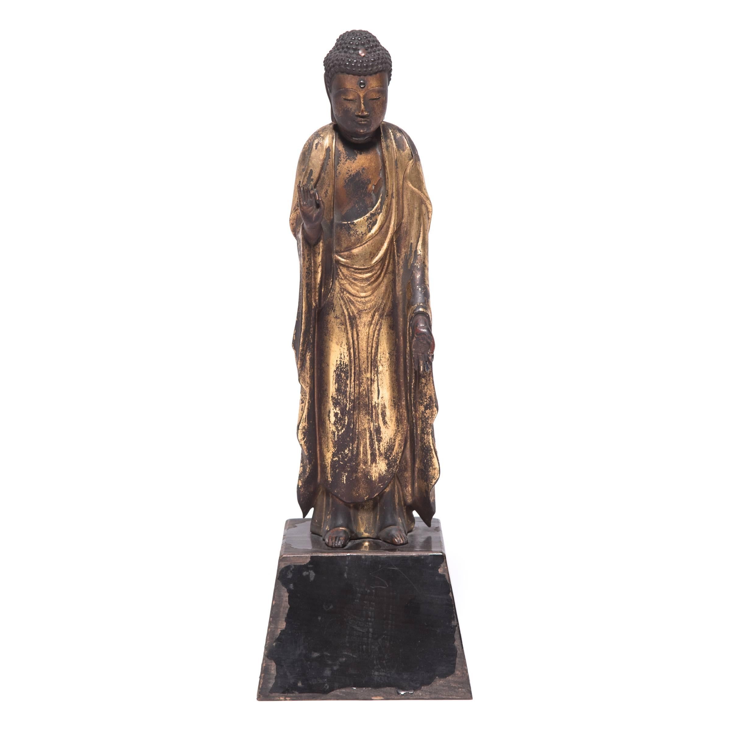 19th Century Japanese Gilt Standing Buddha