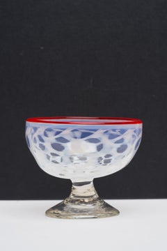 19th Century Japanese Hand Blown Glass Cups Meiji - Taisho Period Set of 5