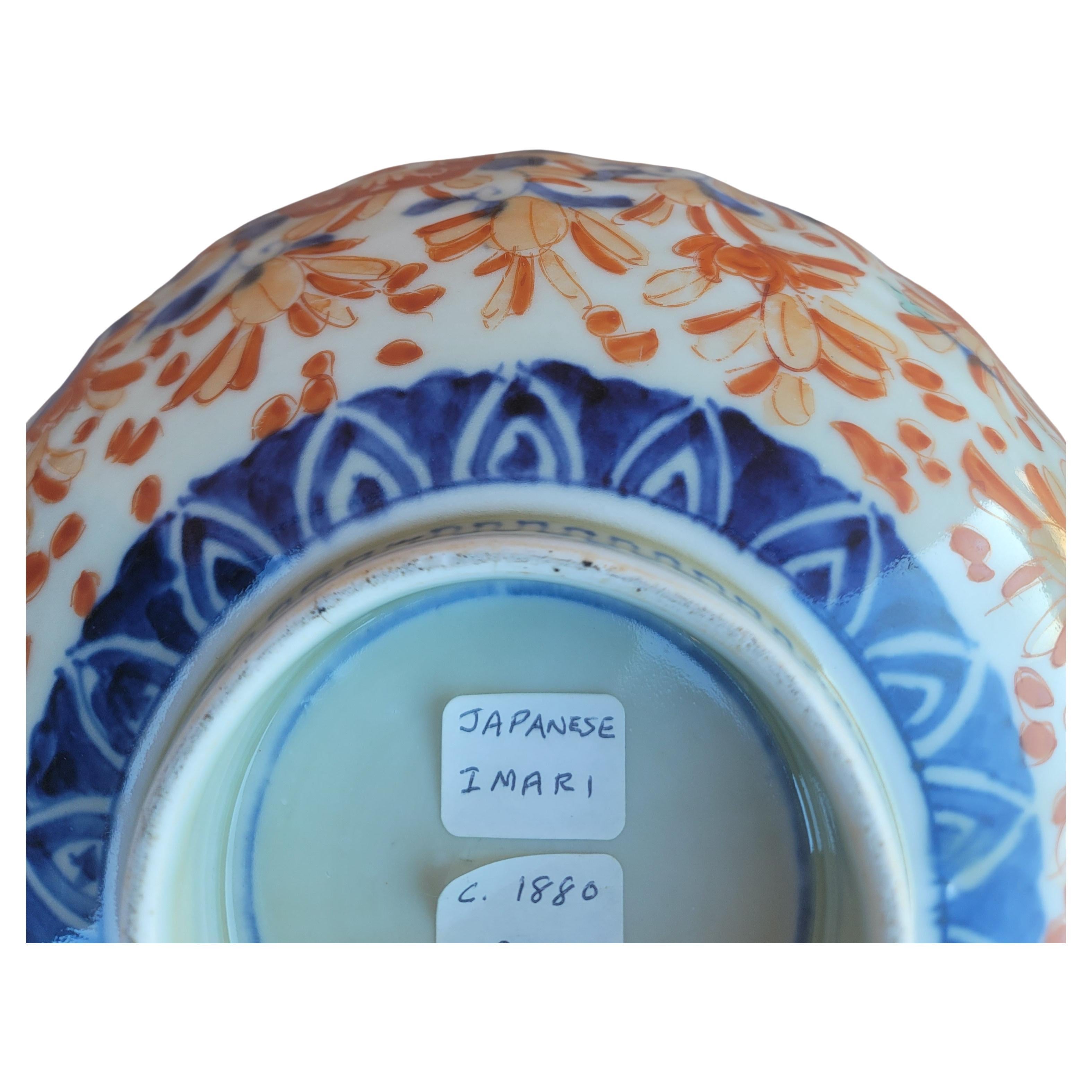 Enamel 19th Century Japanese Imari Decorative Centerpiece Bowl For Sale
