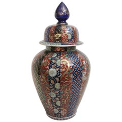 19th Century Japanese Imari Temple Jar and Lid