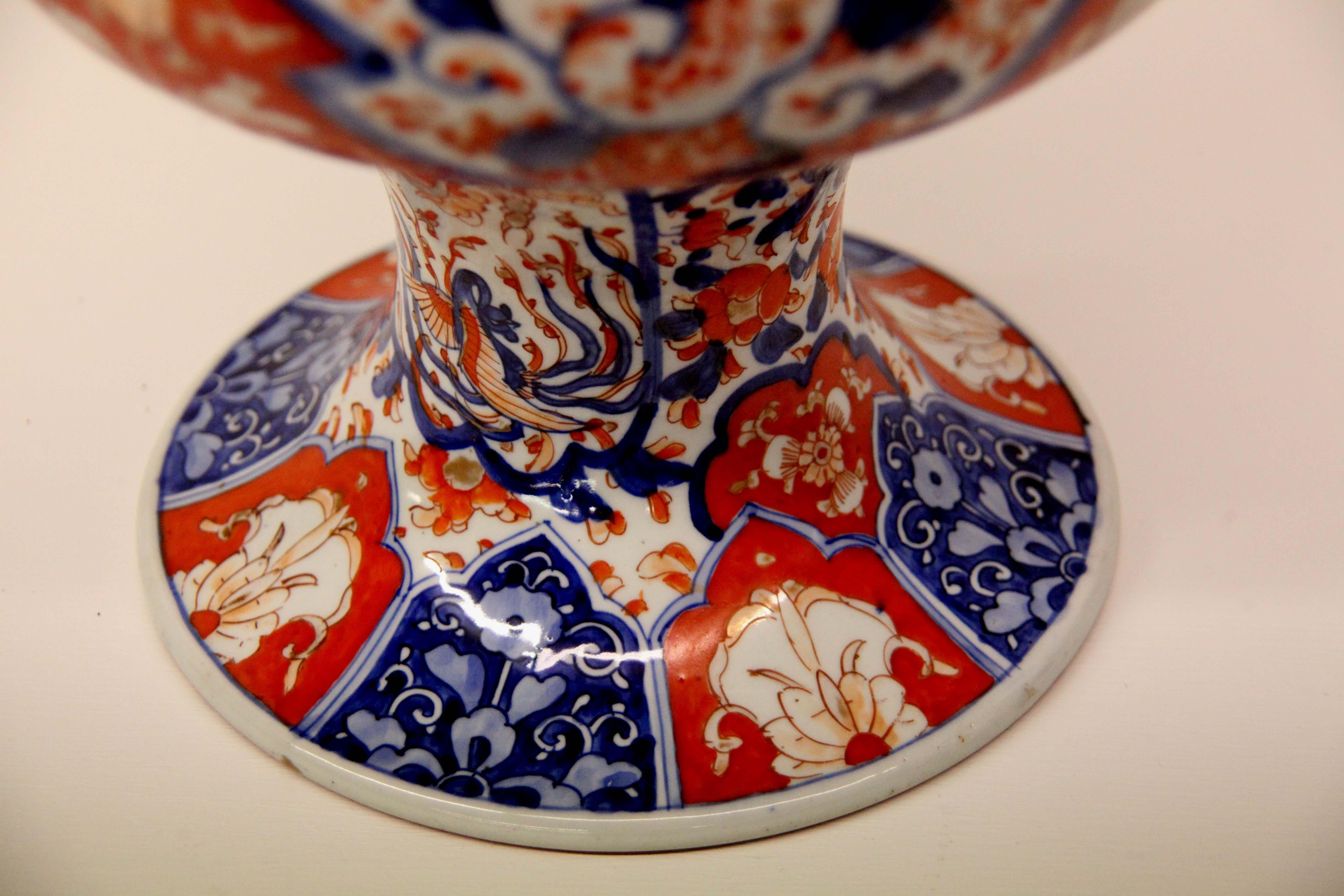 Hand-Painted 19th Century Japanese Imari Temple Vase