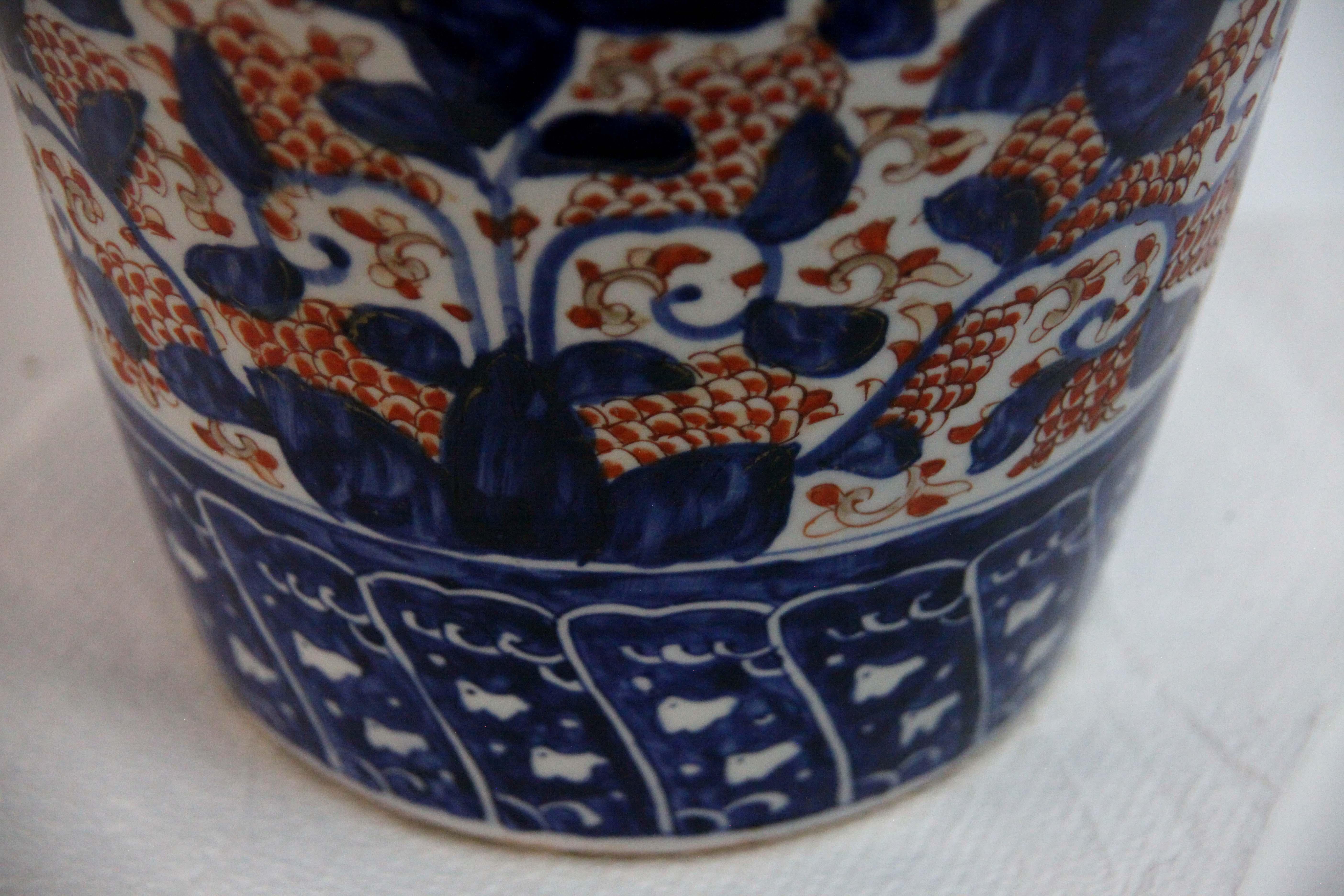 Porcelain 19th Century Japanese Imari Temple Vase