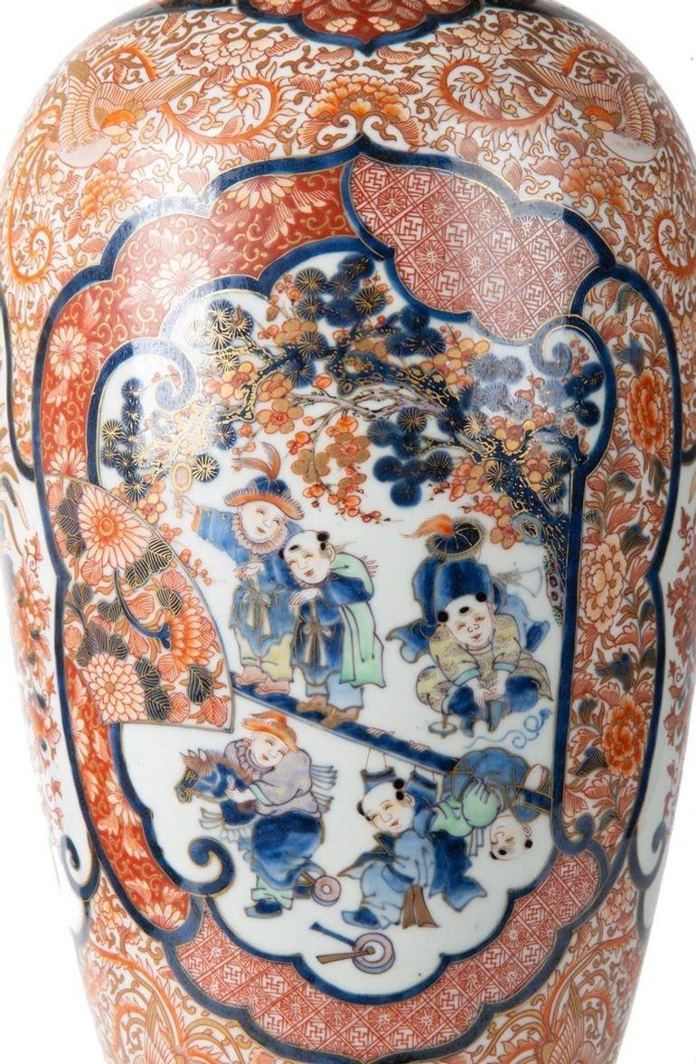 Vase ou lampe japonais Imari du XIXe siècle en vente 1