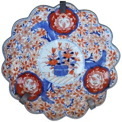 19th Century Japanese Imari Ware Porcelain Hand Painted Plate with Flower Motifs