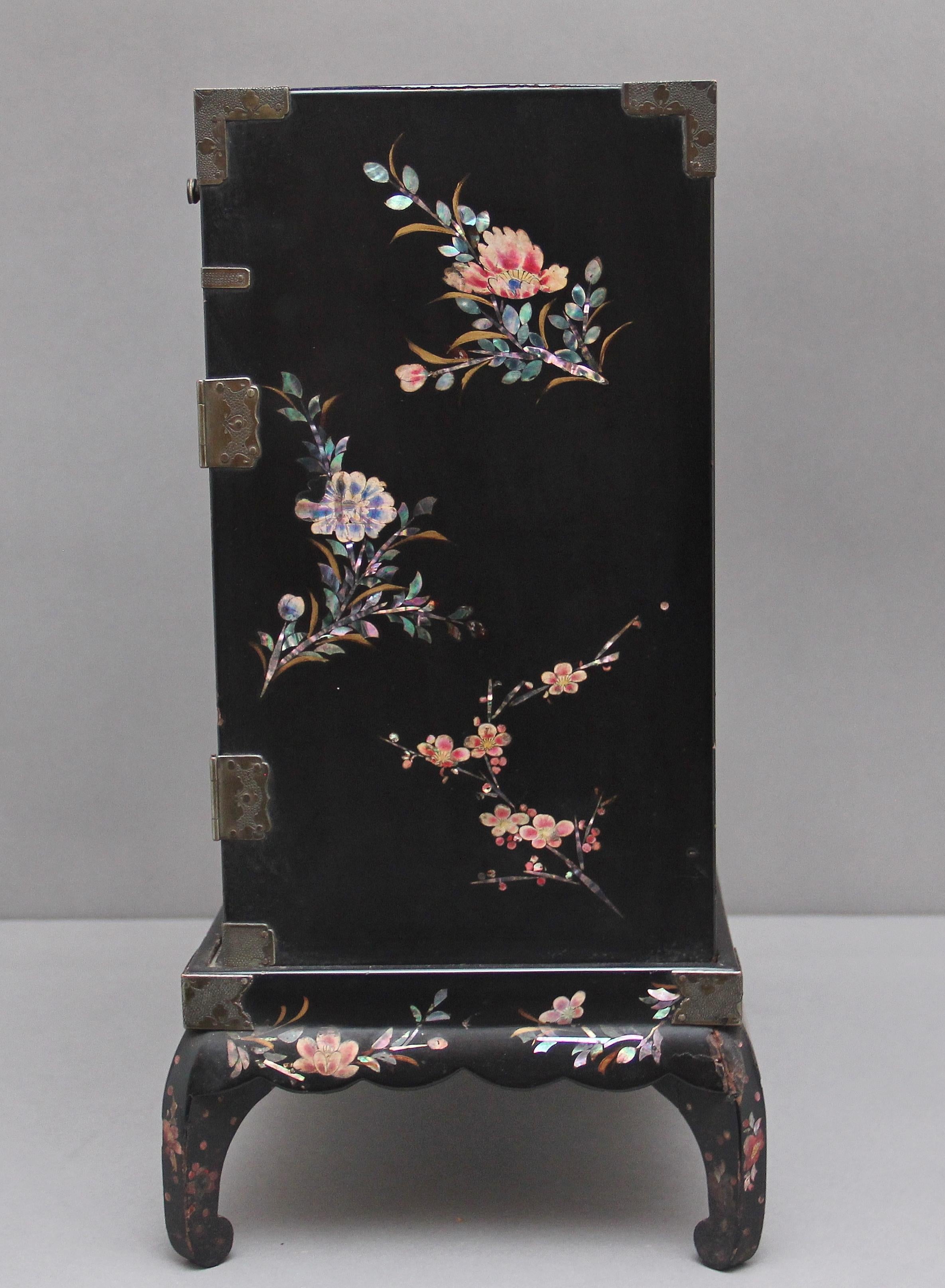 19th Century Japanese Inlaid Table Top Cabinet on Stand 2