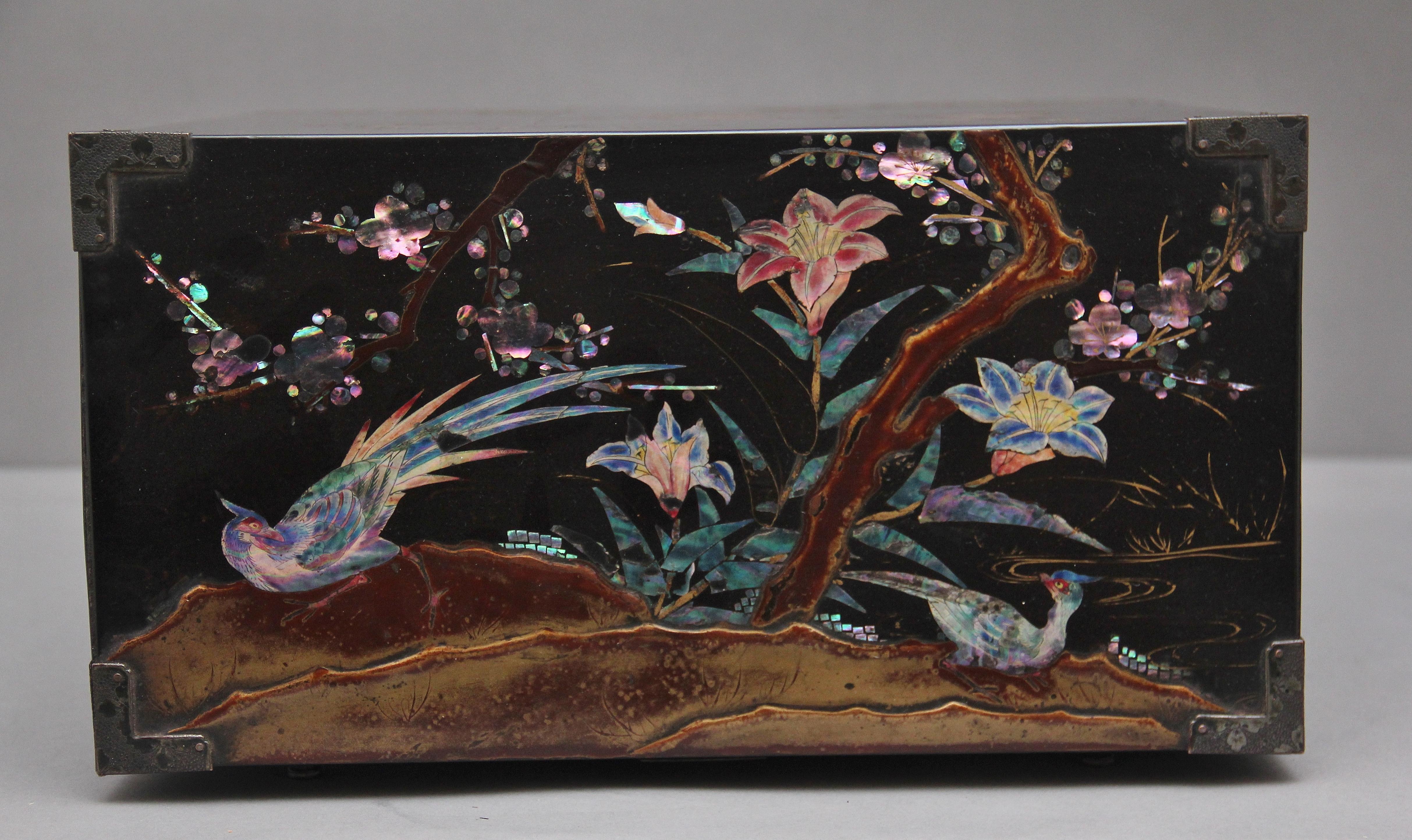 19th Century Japanese Inlaid Table Top Cabinet on Stand 3