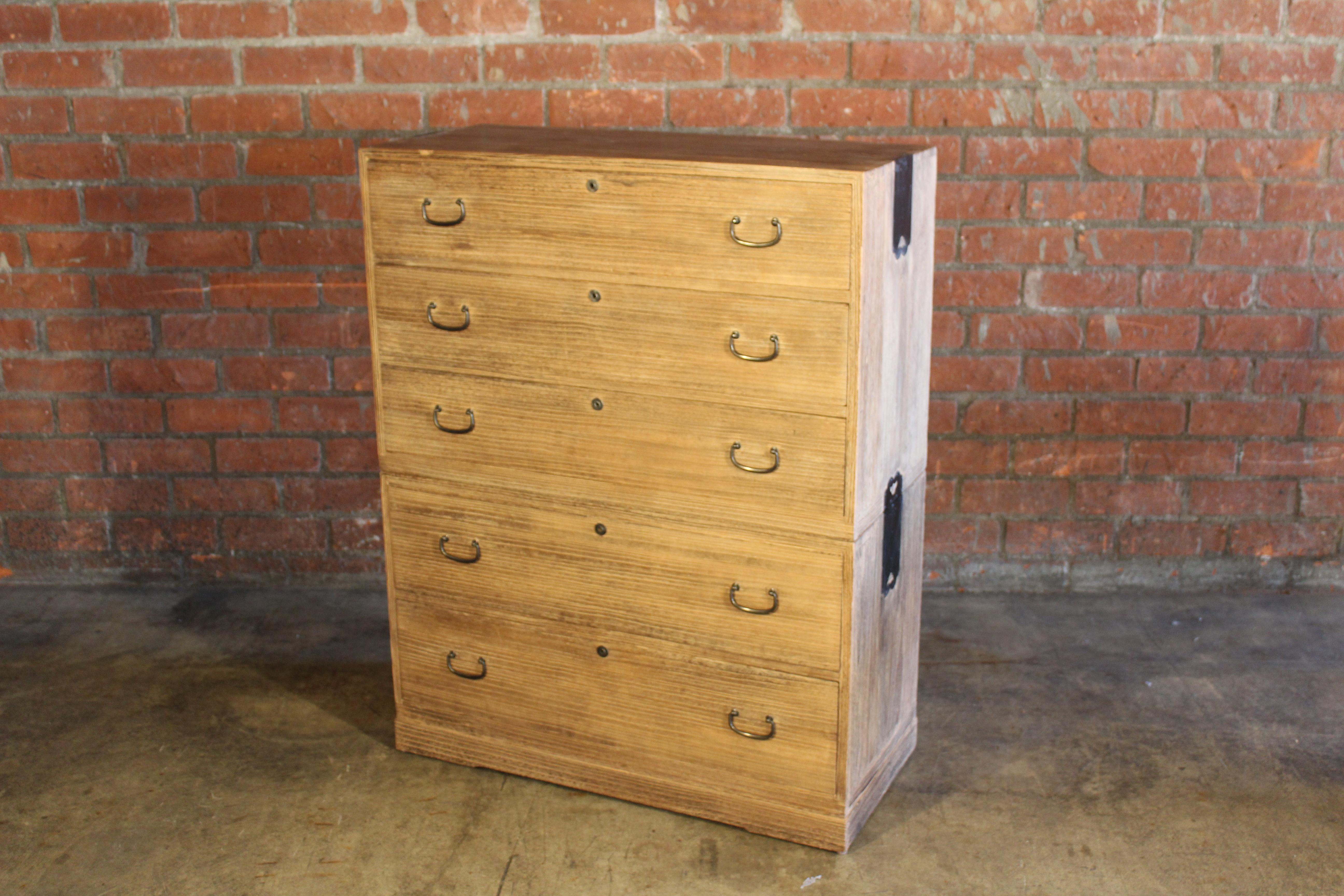 Wood 19th Century Japanese Kimono Chest or Tansu