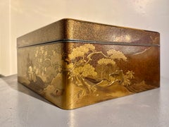 19th Century Japanese Lacquer Document Box, Ryoshibako, Meiji Period, Japan