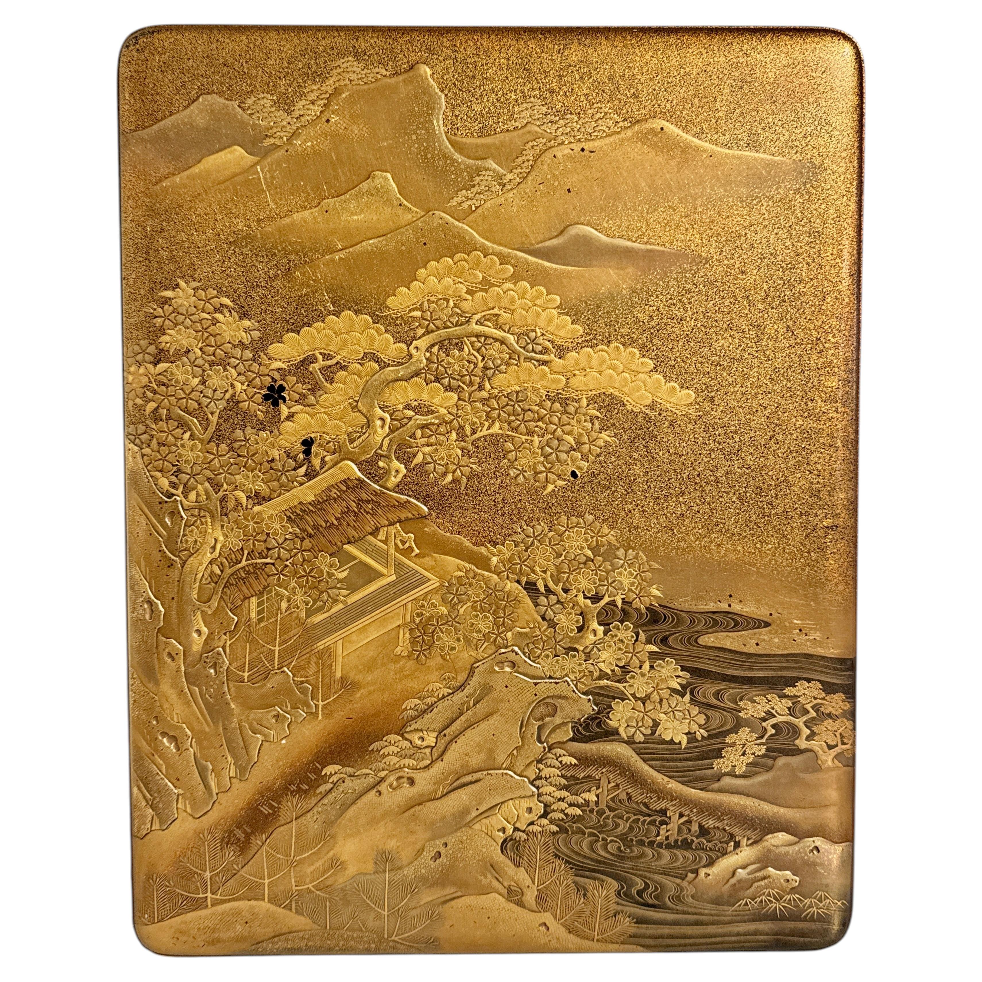 19th Century Japanese Lacquer Document Box, Ryoshibako, Meiji Period, Japan