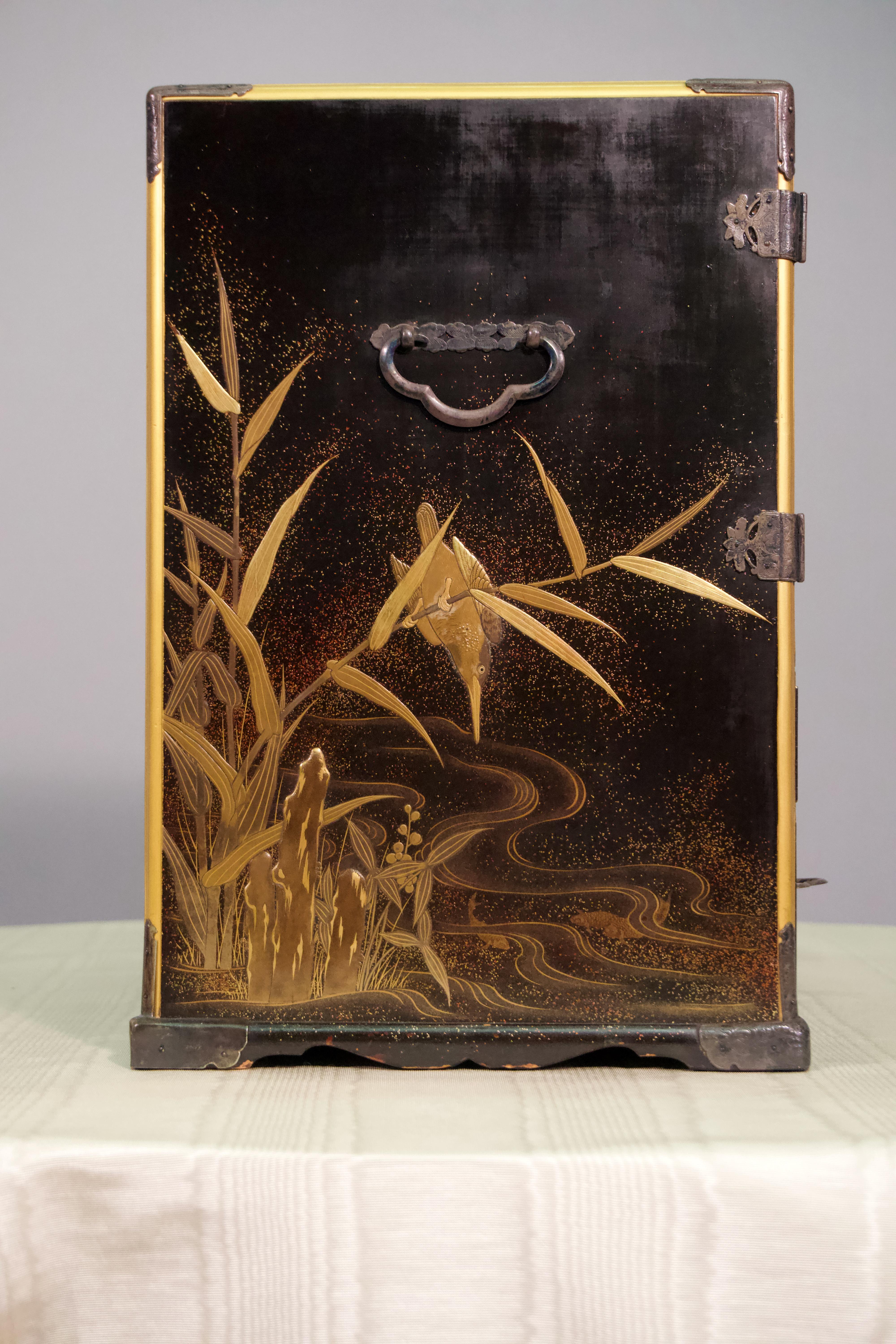 Gold 19th Century Japanese Lacquer Miniature Cabinet