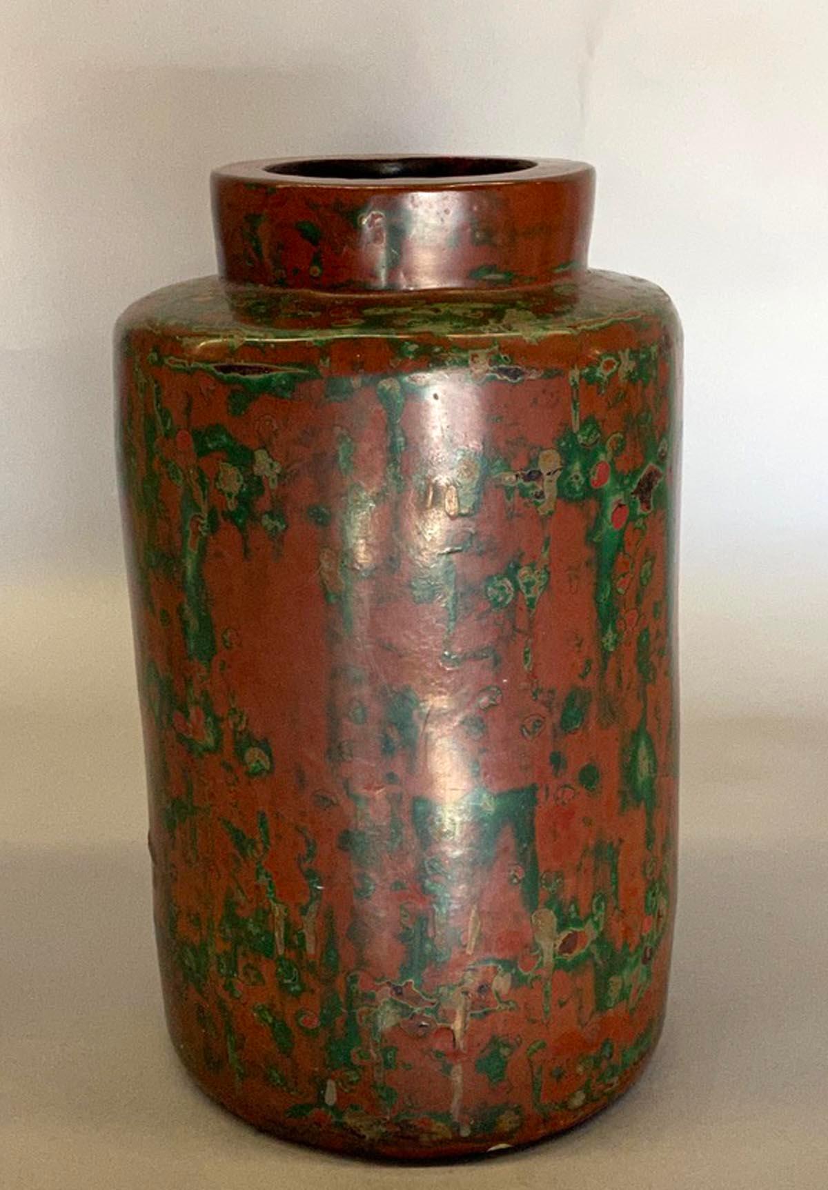 Taisho/Early Showa Japanese Lacquered Bronze Vase In Good Condition In Los Angeles, CA