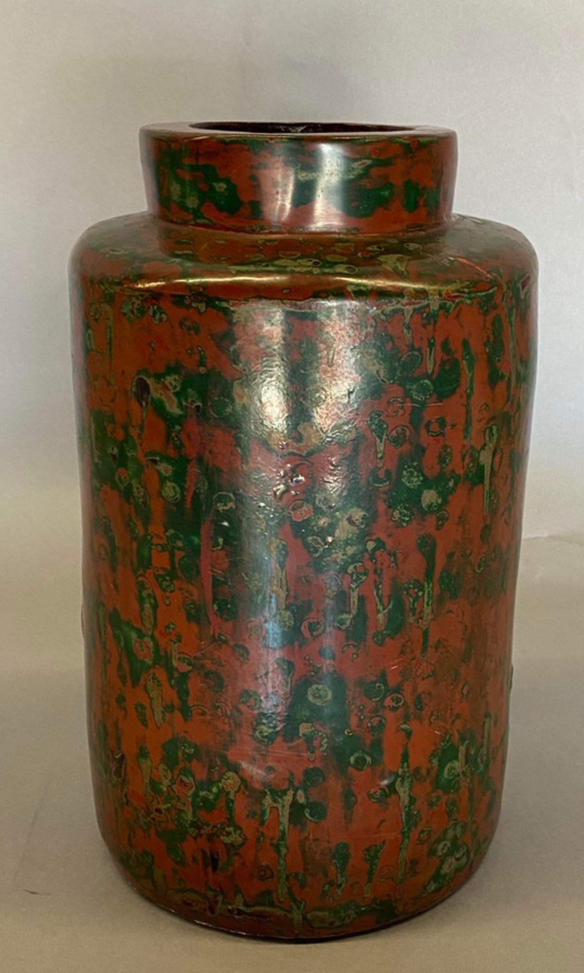 Taisho/Early Showa Japanese Lacquered Bronze Vase 1