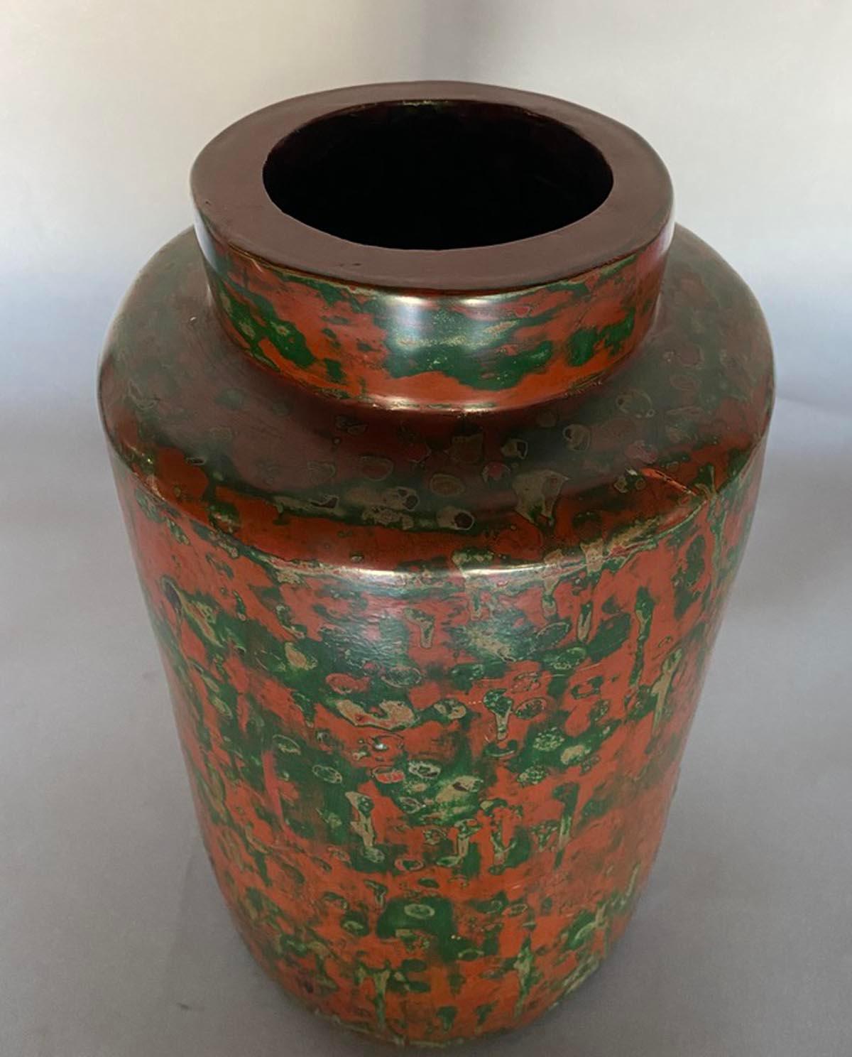 Taisho/Early Showa Japanese Lacquered Bronze Vase 2