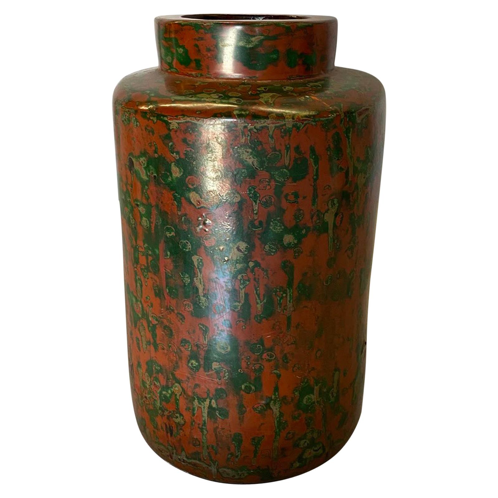 Taisho/Early Showa Japanese Lacquered Bronze Vase