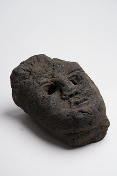 Maschera in pietra lavica giapponese del XIX secolo