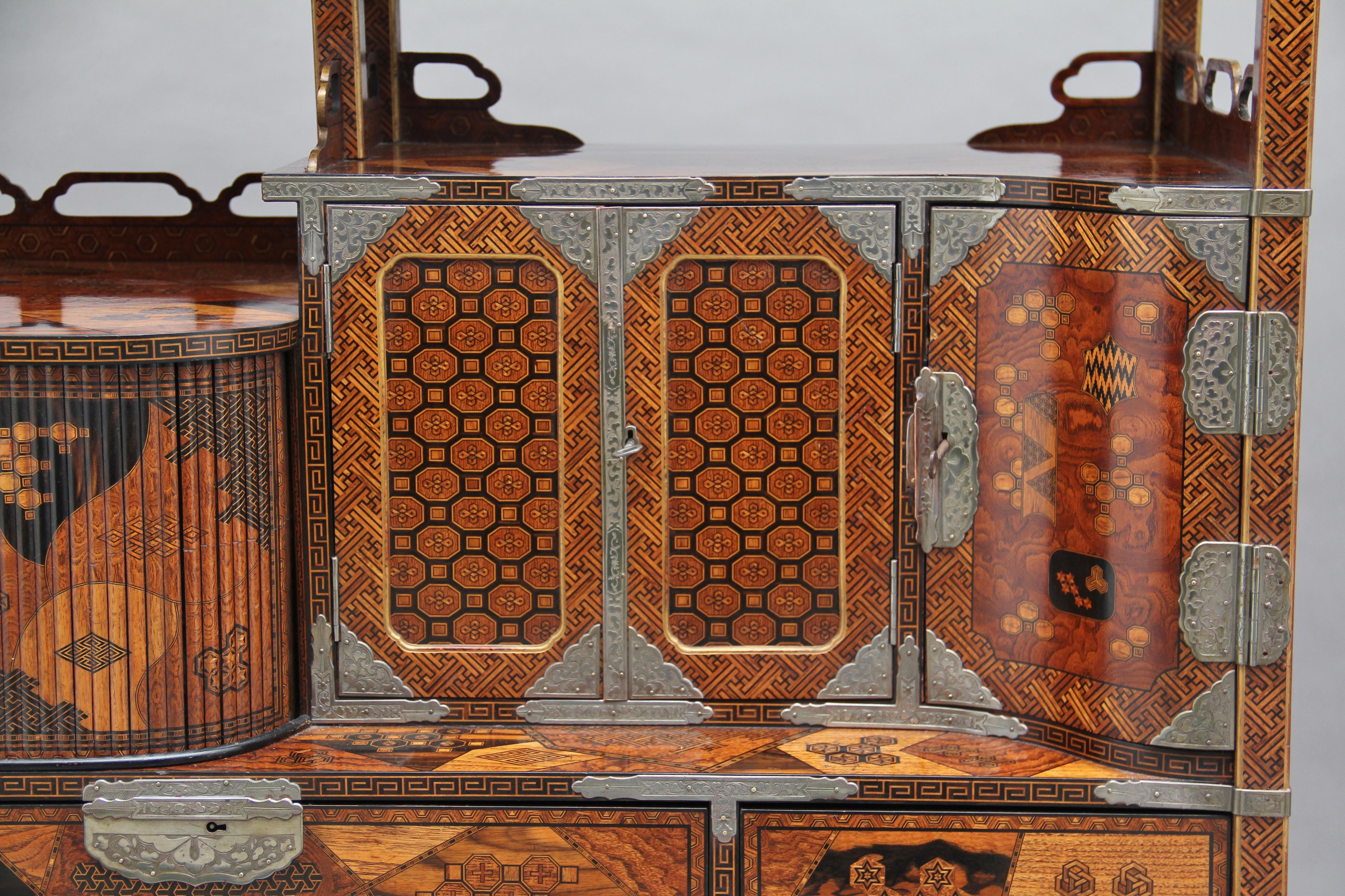 19th Century Japanese Marquetry Cabinet 6