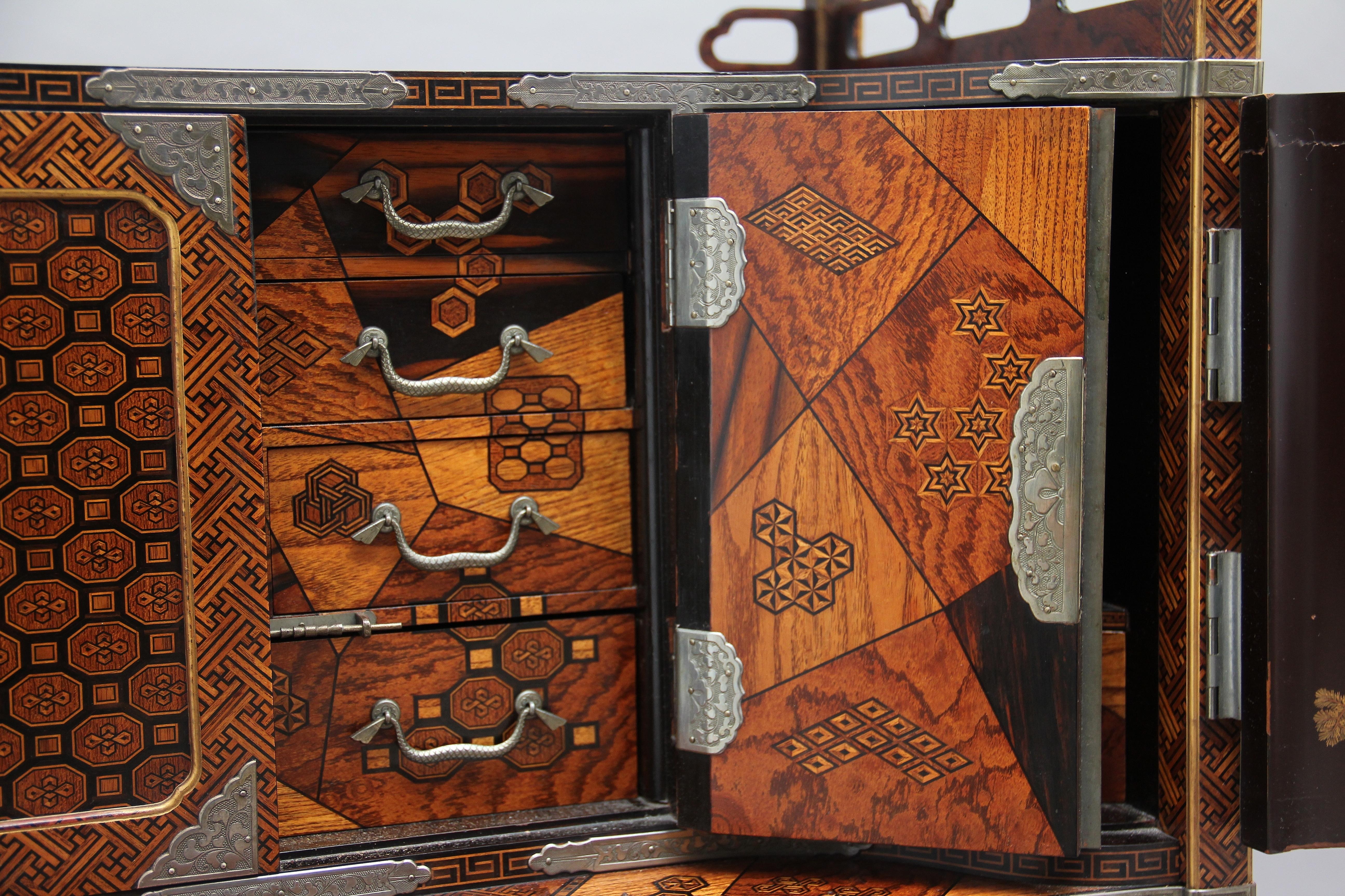19th Century Japanese Marquetry Cabinet 14
