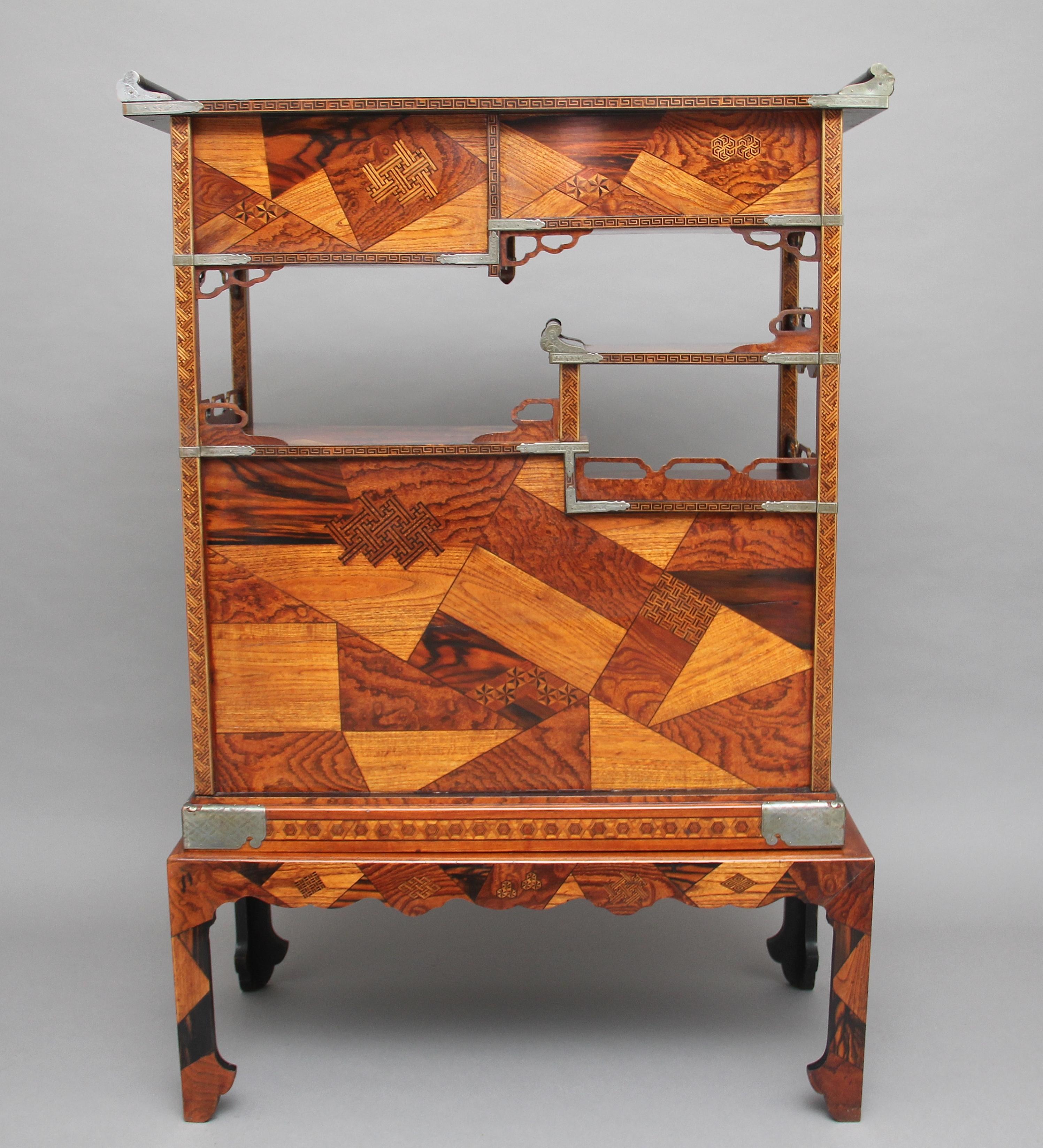 Late 19th Century 19th Century Japanese Marquetry Cabinet