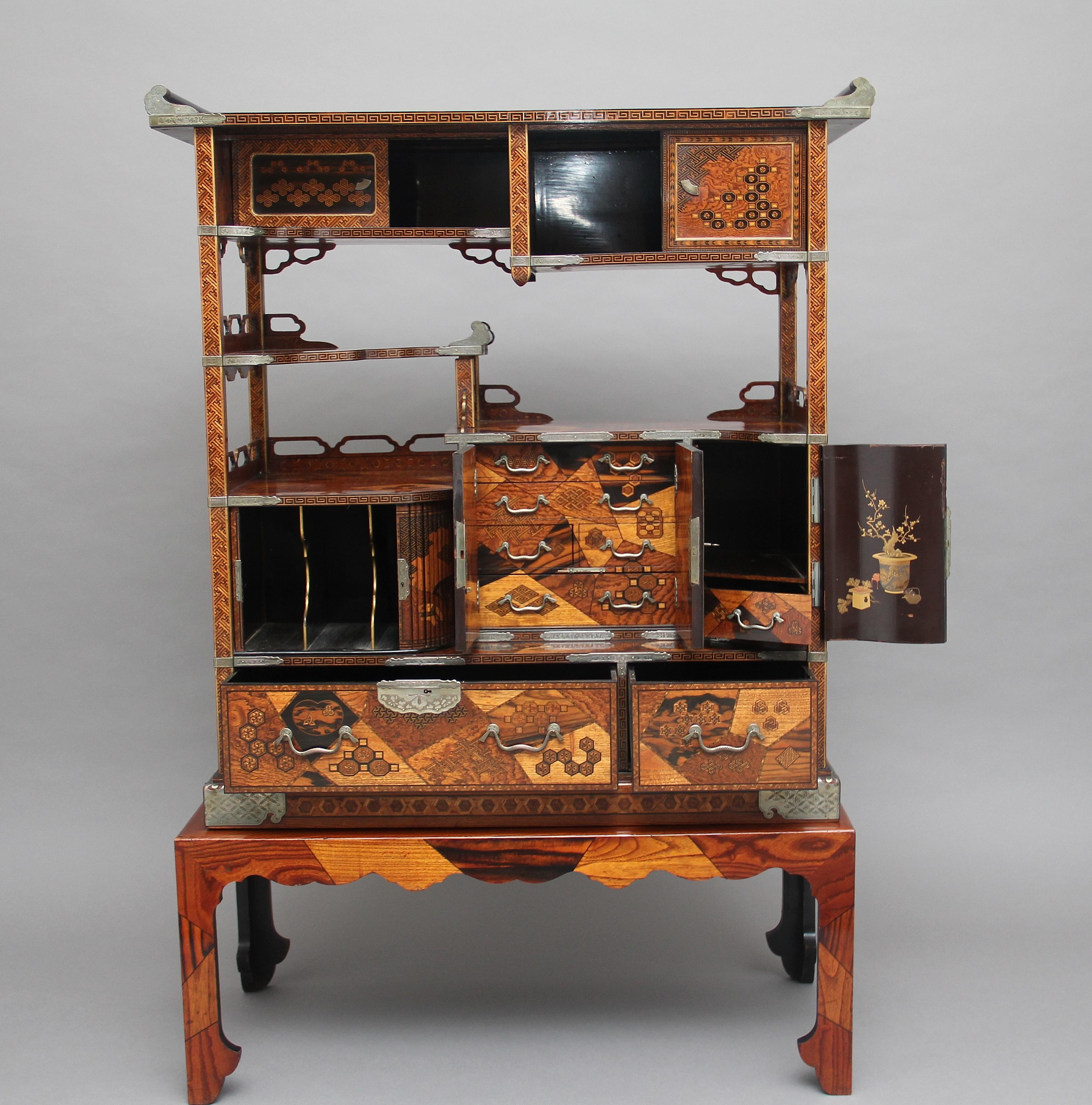19th Century Japanese Marquetry Cabinet 2