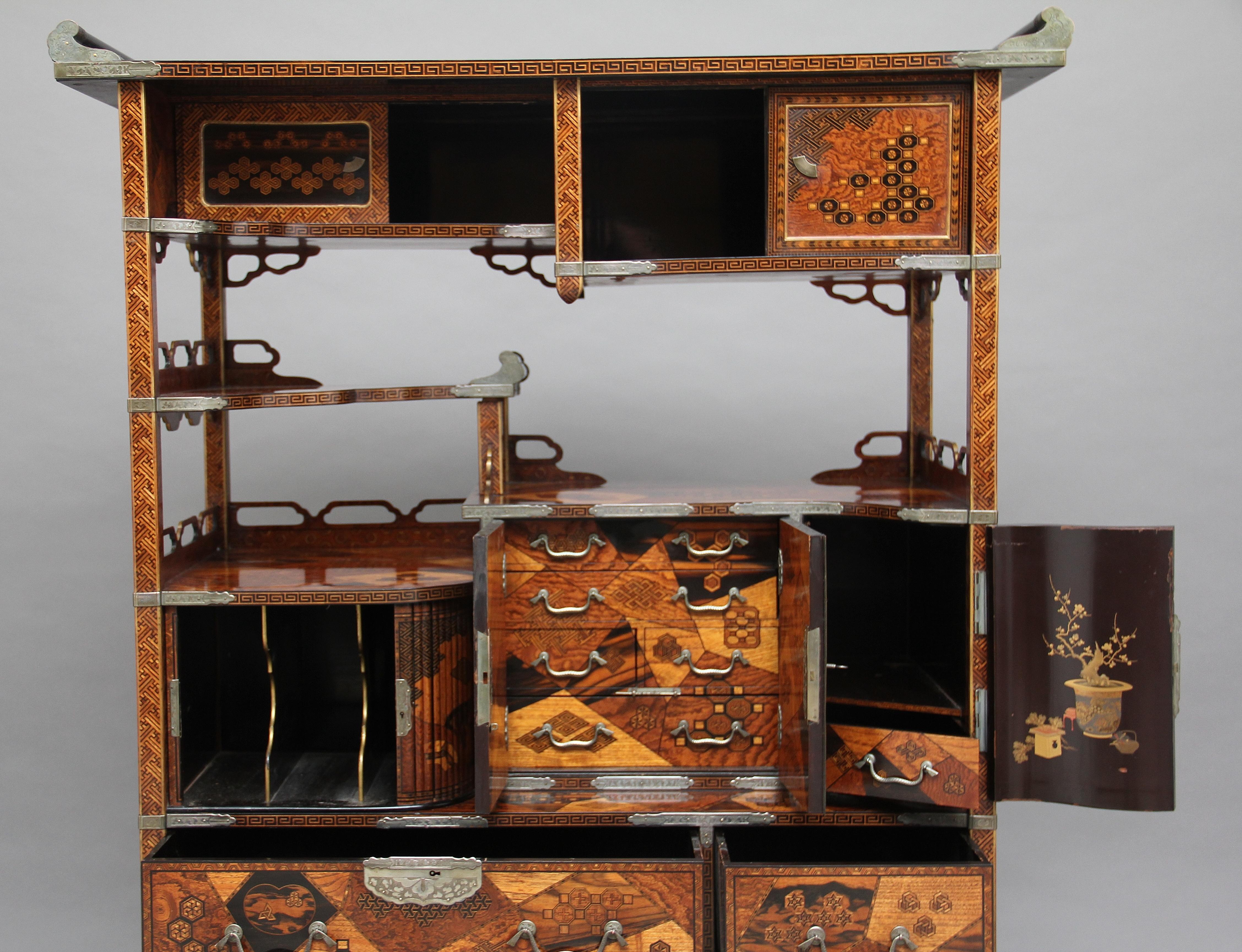 19th Century Japanese Marquetry Cabinet 3