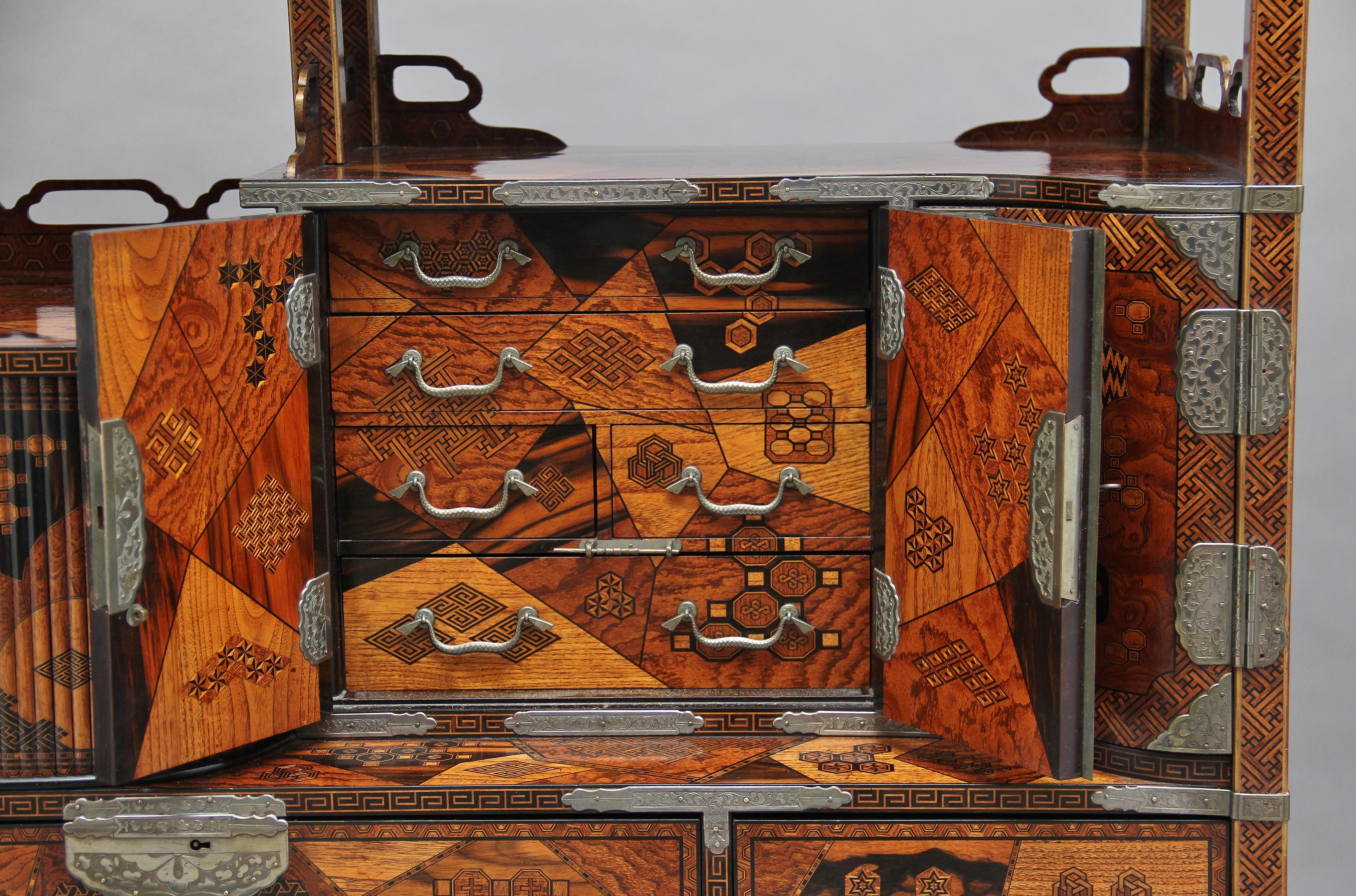 19th Century Japanese Marquetry Cabinet 4
