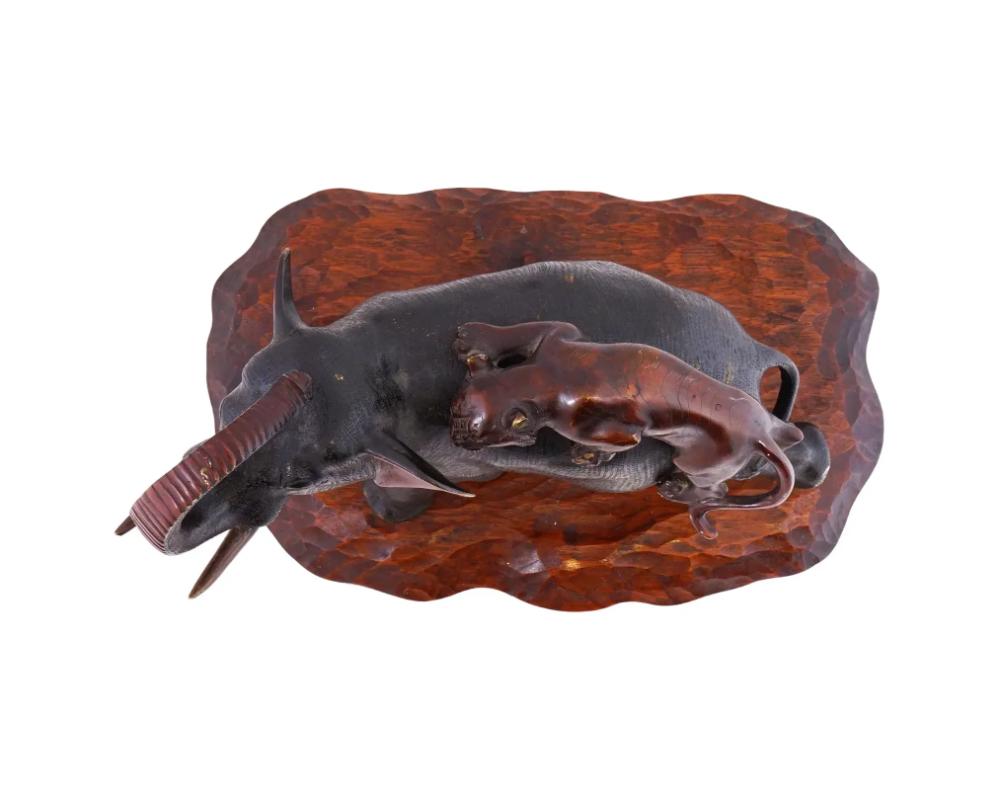19Th Century Japanese Meiji Bronze Okimono Sculpture 3