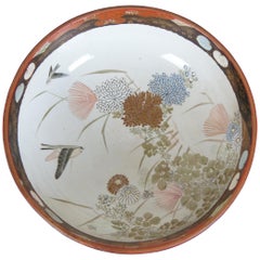 Antique 19th Century Japanese Meiji Imari Painted Porcelain Serving Bowl Centerpiece