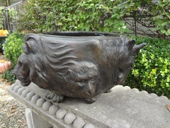 Jardinera japonesa de bronce del siglo XIX, época Meiji, de Genryusai Seiya