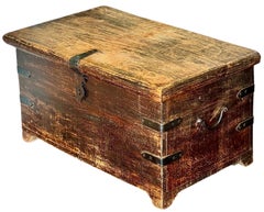 19th Century Japanese Meiji Period Elmwood Chest with Iron Hardware