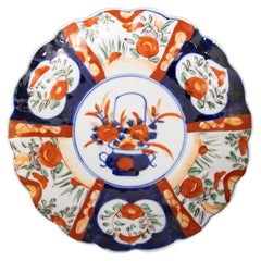 Antique 19th Century Japanese Meiji Period Imari Scalloped Charger Plate