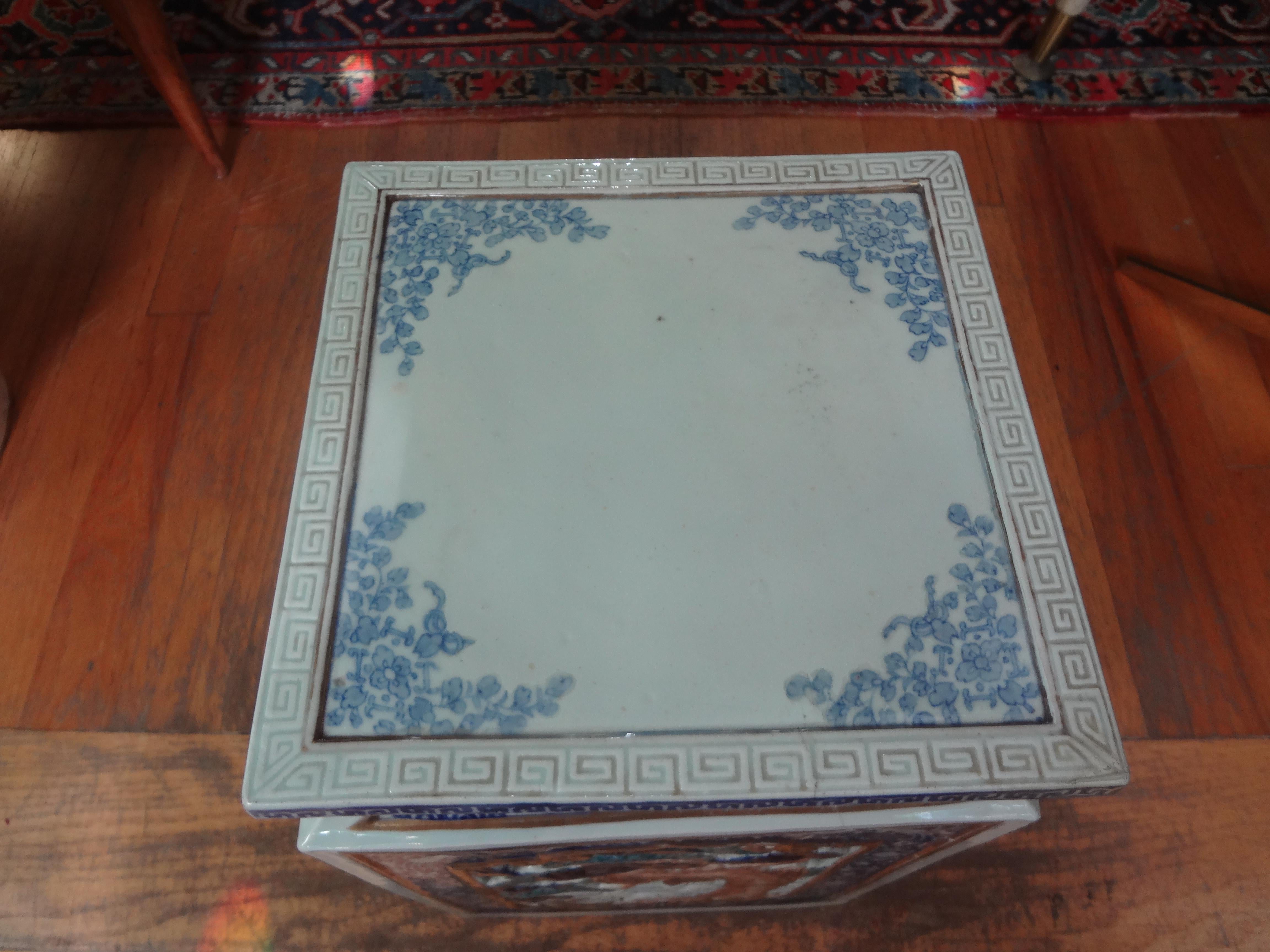 Late 19th Century 19th Century Japanese Meiji Porcelain Garden Seat or Table For Sale