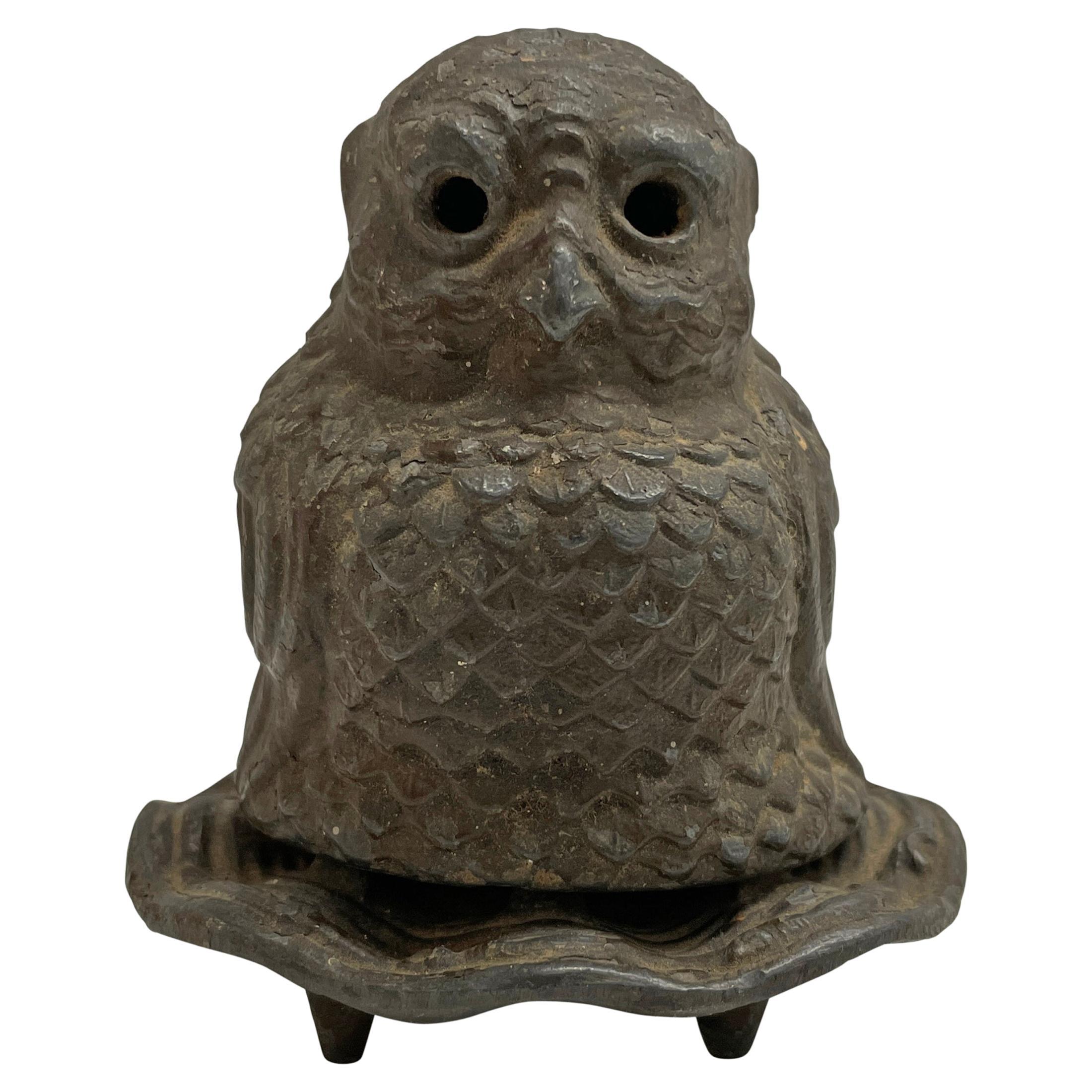 19th Century Japanese Owl Incense Burner