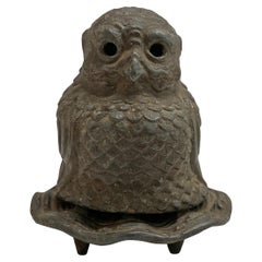 19th Century Japanese Owl Incense Burner