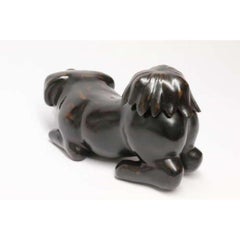 19th Century Japanese Papier Mache Container in the Form of a Puppy Dog