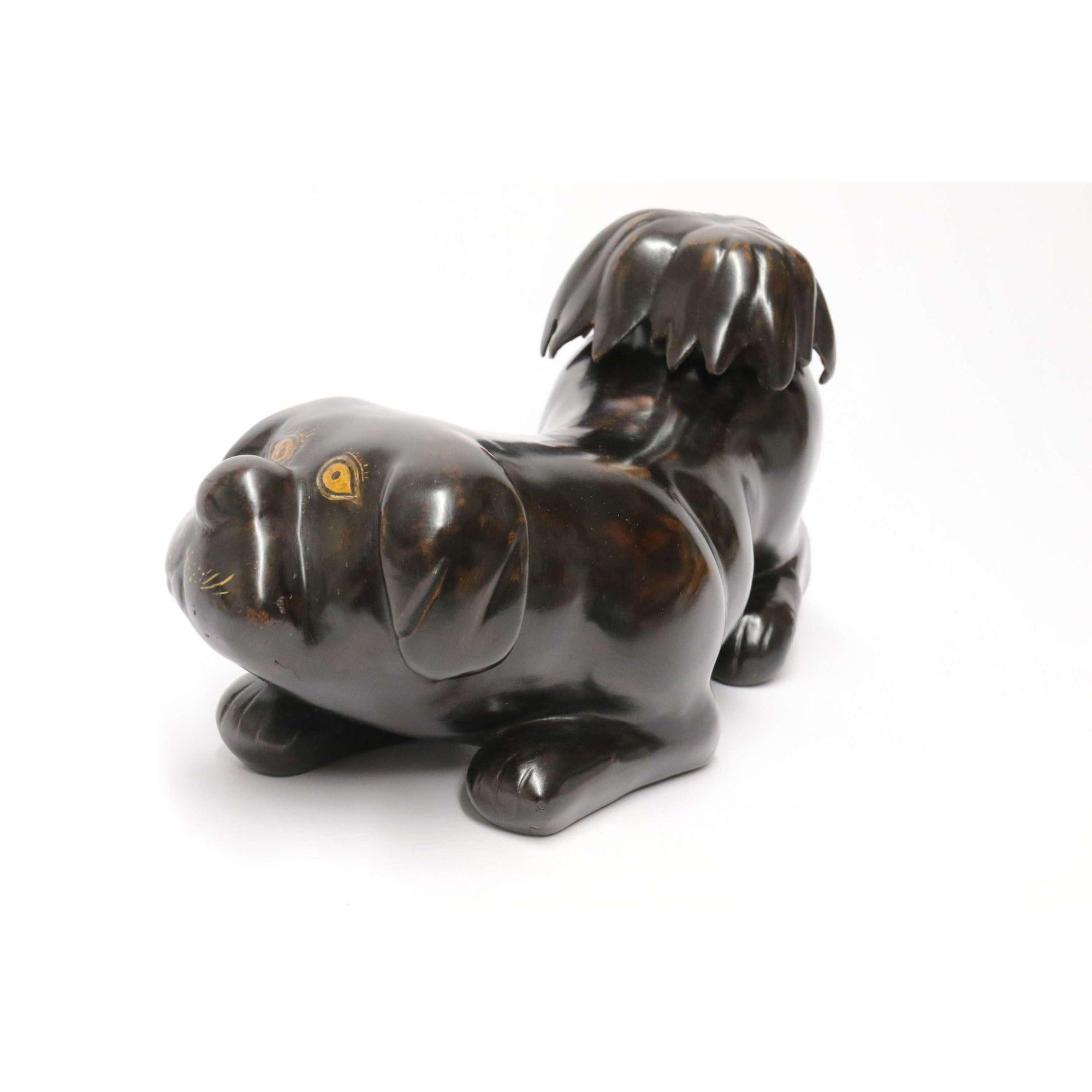 Other 19th Century Japanese Papier Mache Container in the Form of a Puppy Dog