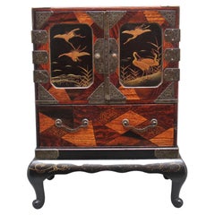 19th Century Japanese Parquetry and Brass Mounted Table Top Cabinet