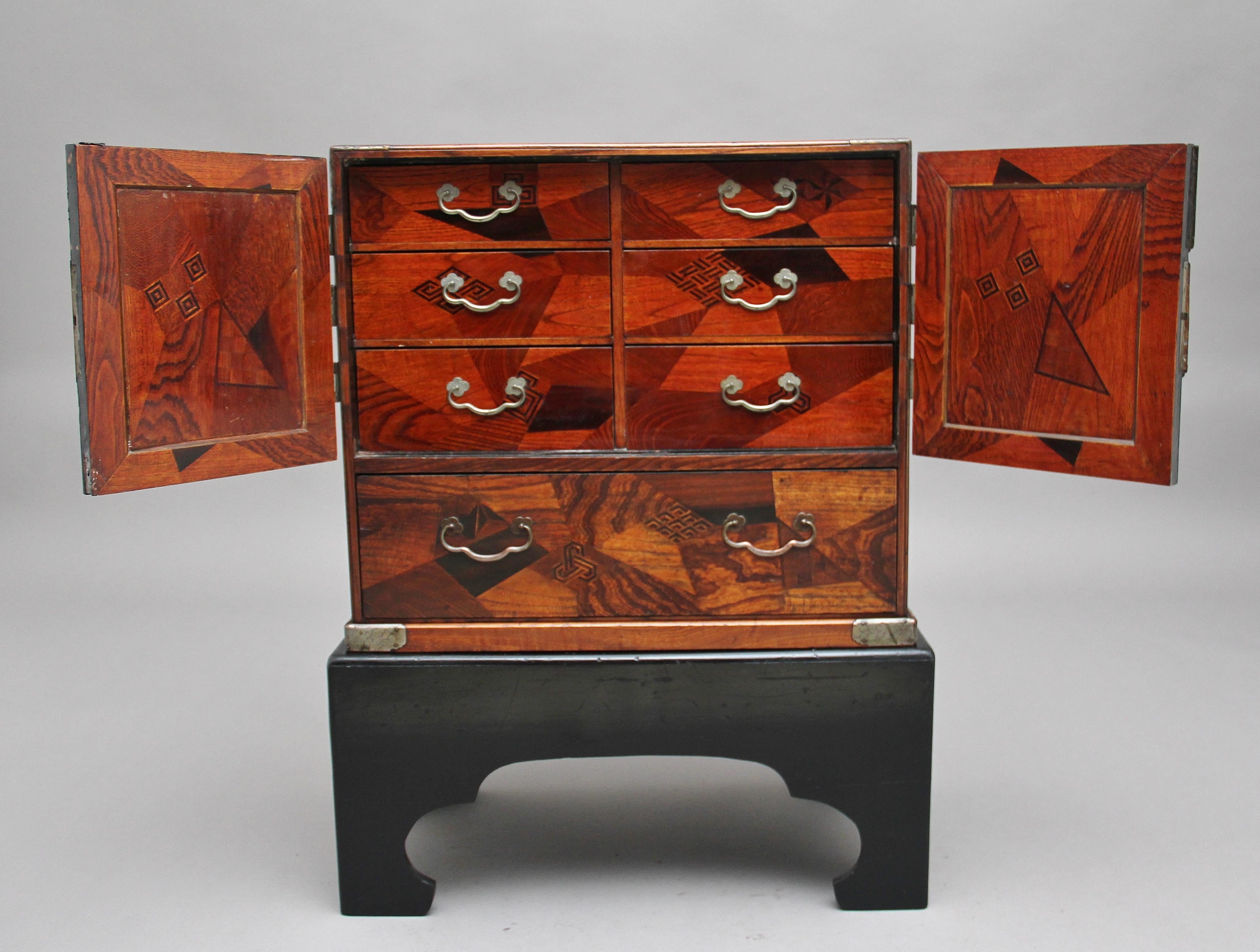 Late 19th Century 19th Century Japanese Parquetry Cabinet
