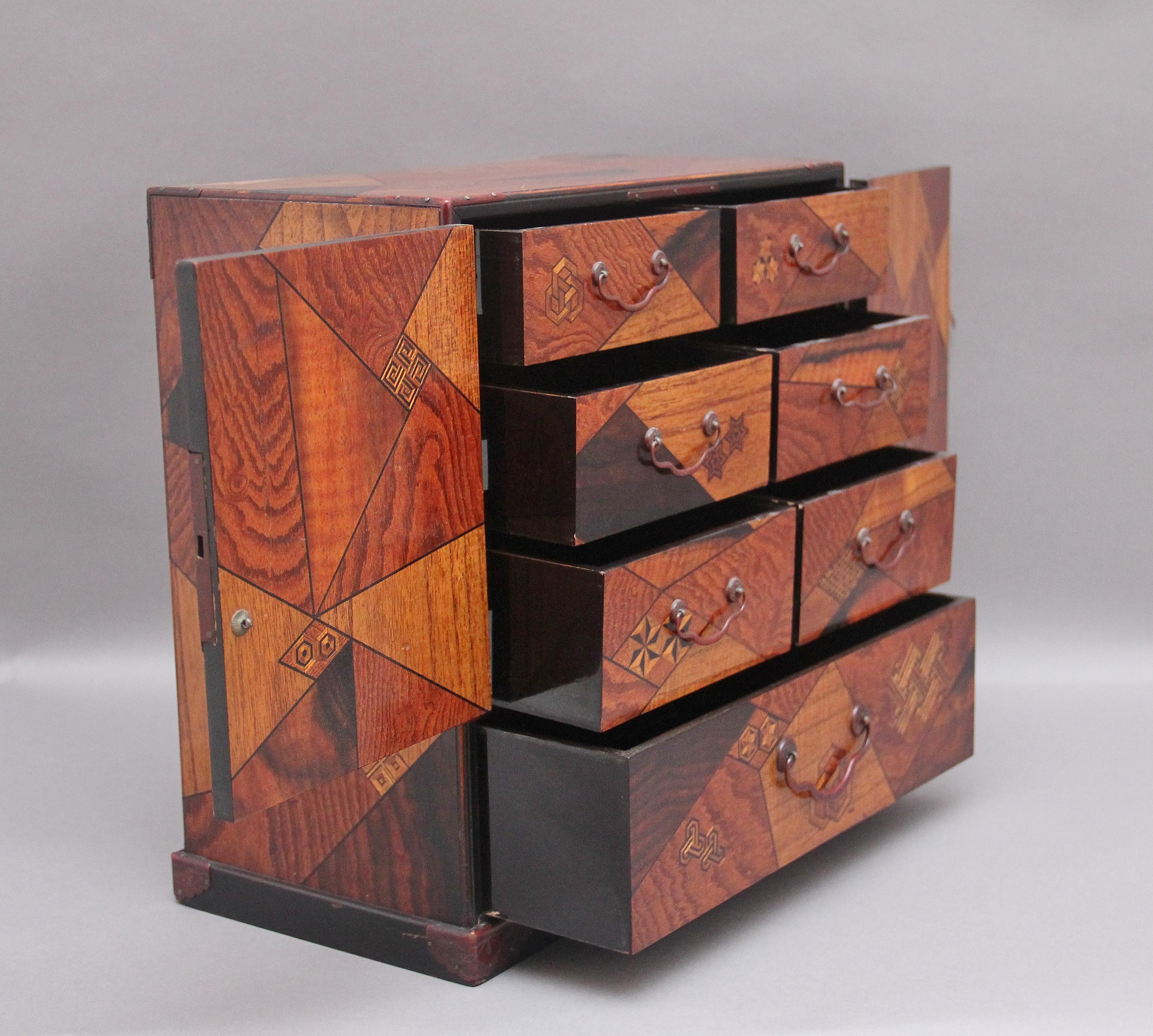 19th Century Japanese Parquetry Table Cabinet 10