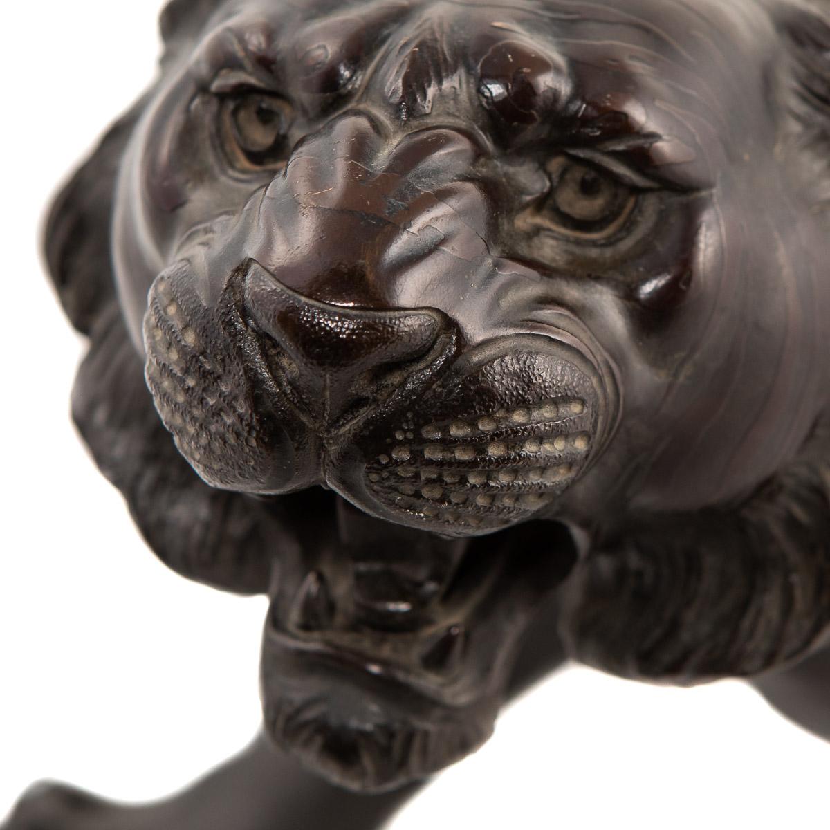 19th Century Japanese Patinated Bronze Model of a Tiger, Morimitsu, circa 1890 7