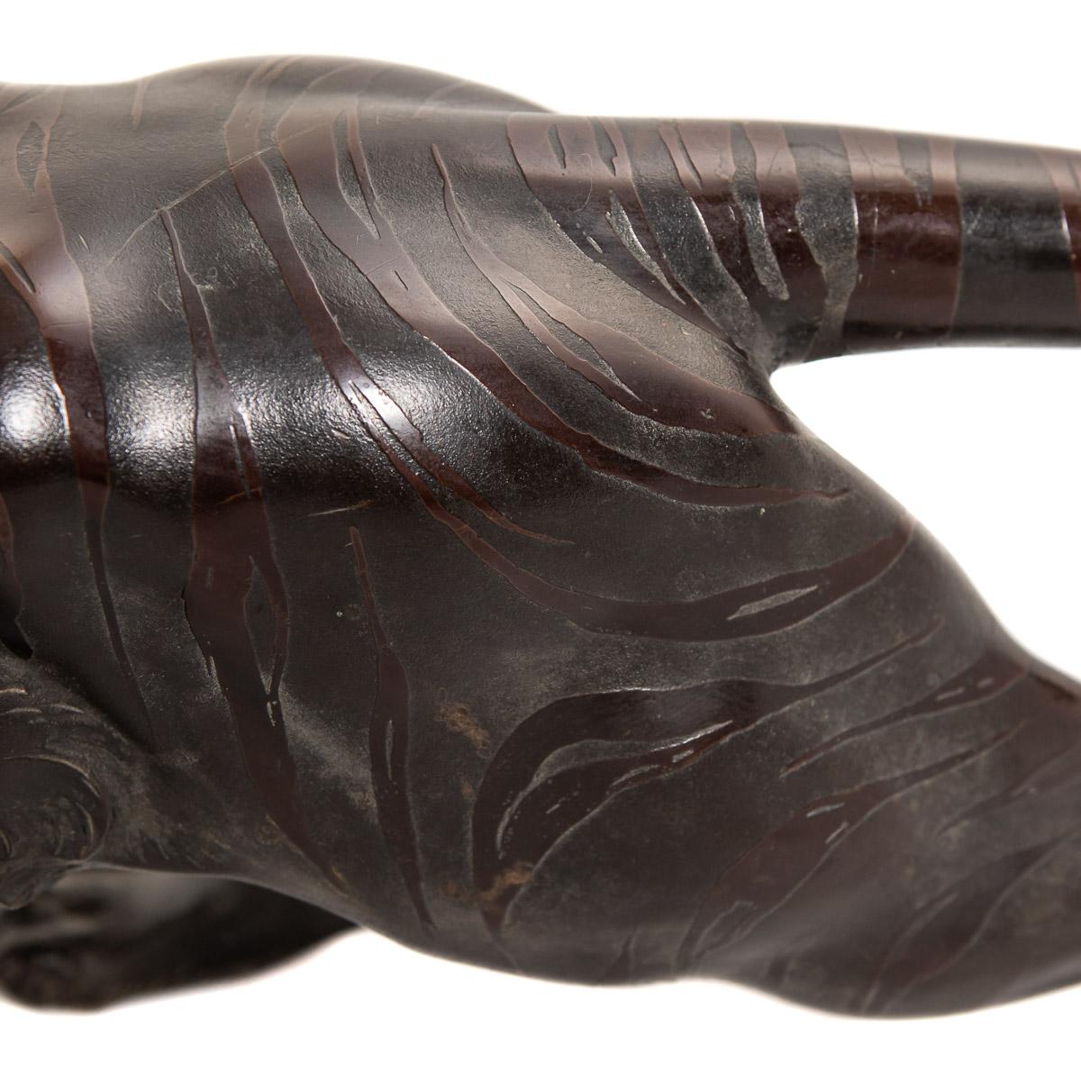 19th Century Japanese Patinated Bronze Model of a Tiger, Morimitsu, circa 1890 9