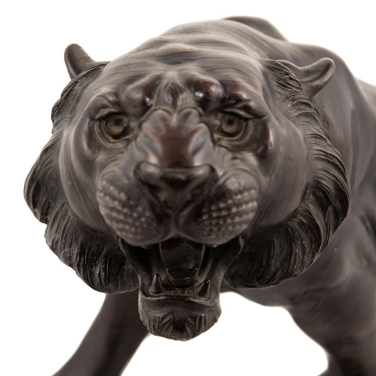 19th Century Japanese Patinated Bronze Model of a Tiger, Morimitsu, circa 1890 1