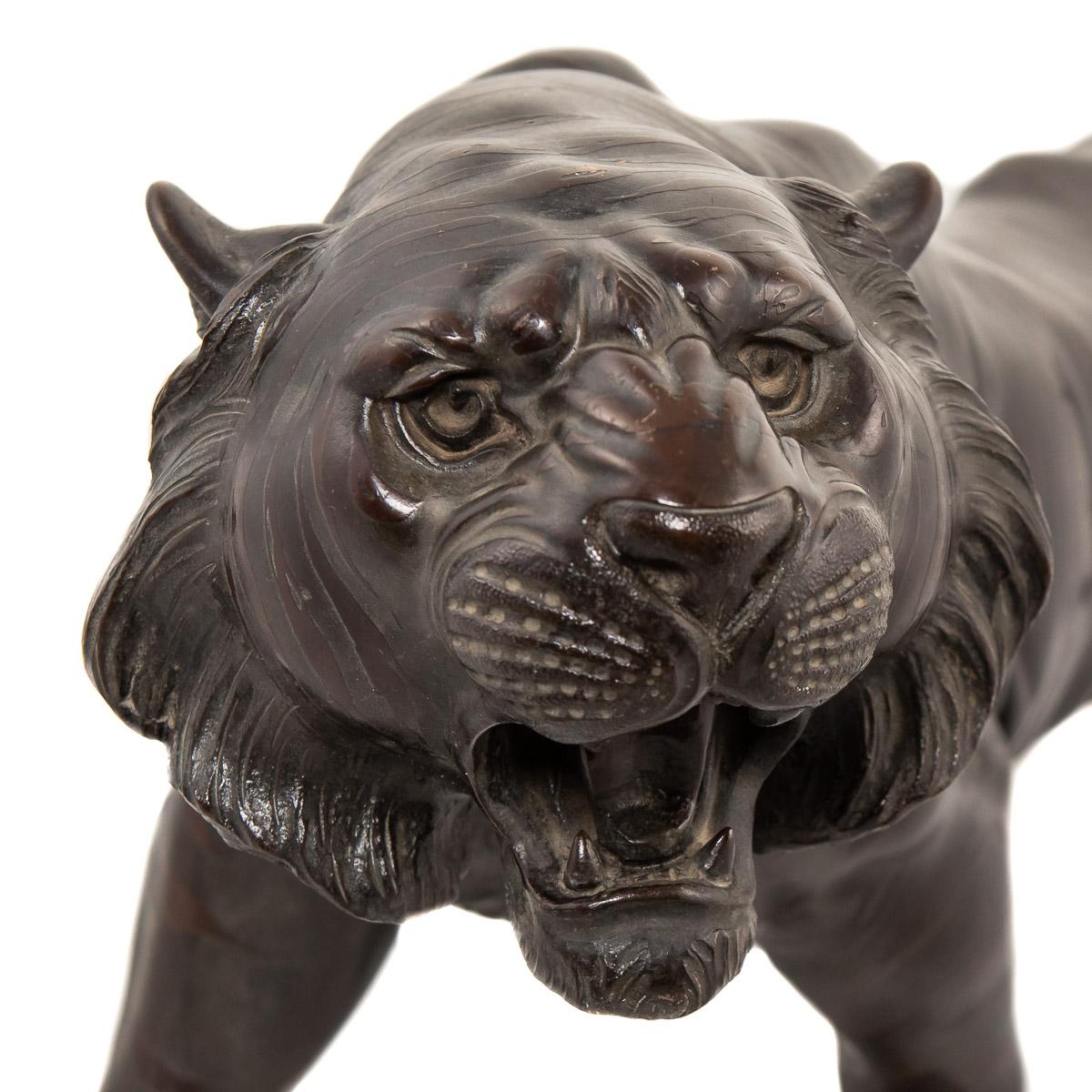 19th Century Japanese Patinated Bronze Model of a Tiger, Morimitsu, circa 1890 2