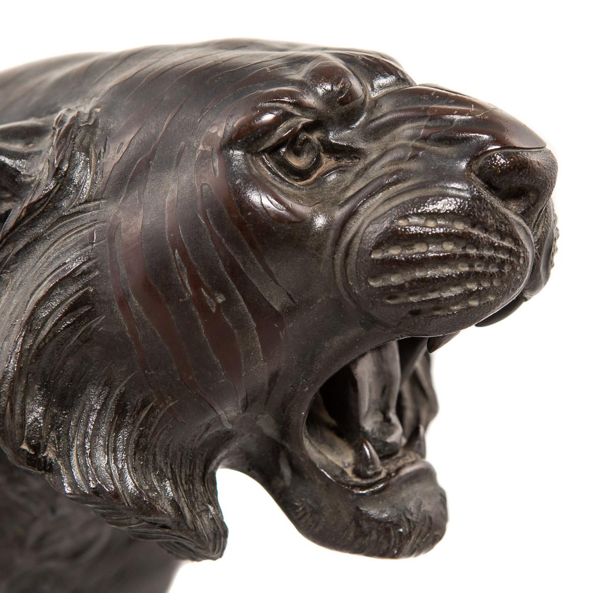 19th Century Japanese Patinated Bronze Model of a Tiger, Morimitsu, circa 1890 3