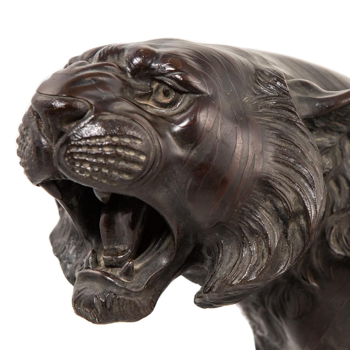 19th Century Japanese Patinated Bronze Model of a Tiger, Morimitsu, circa 1890 4