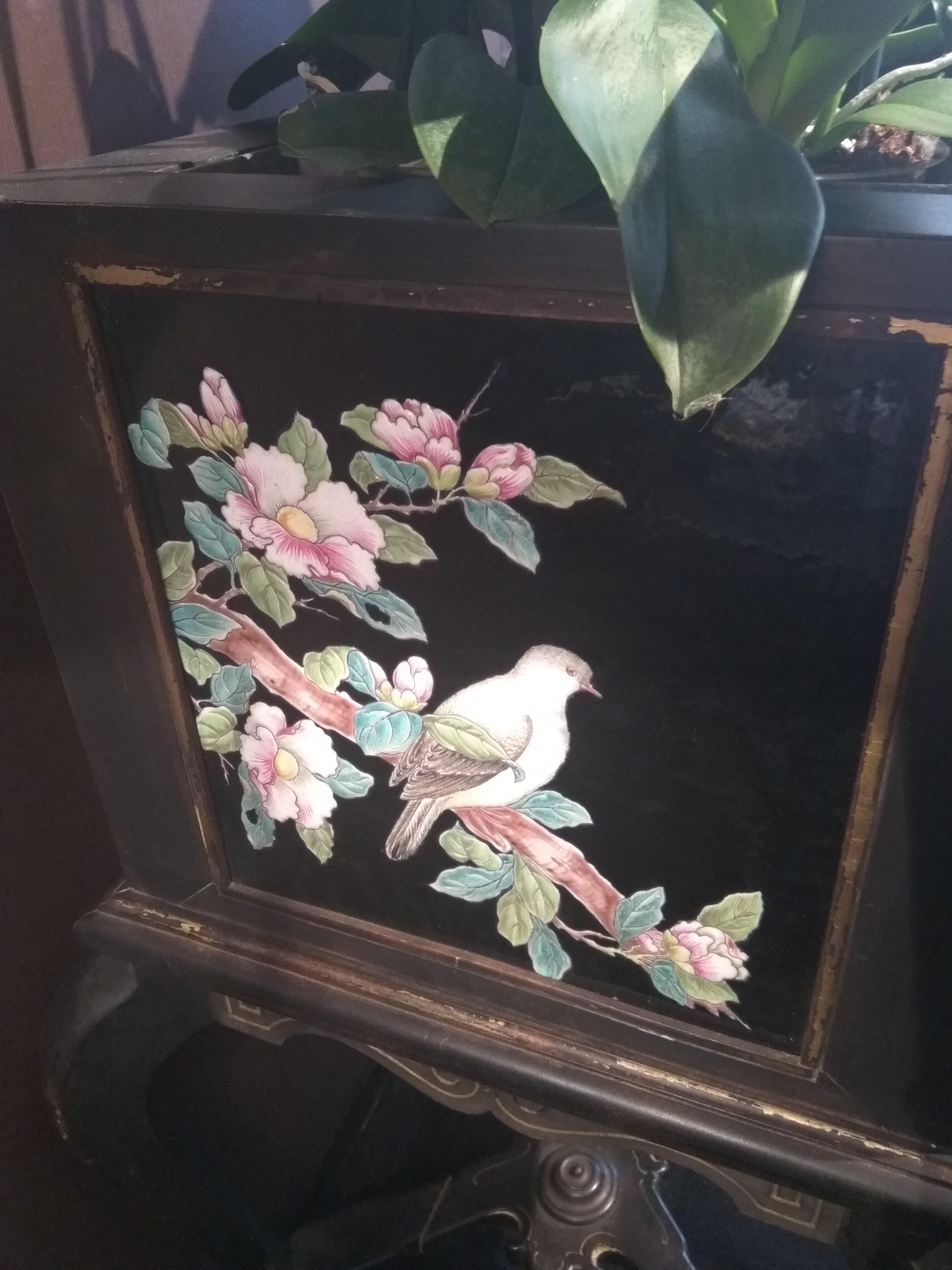 Cloissoné 19th Century Japanese Planter in Wood and Lacquer, Eugène Collinot For Sale