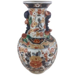 19th Century Japanese Porcelain Imari Vase with Polychrome Decor 