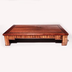 19th Century Japanese Rosewood and Bamboo Ikebana and Okimono Display Stand