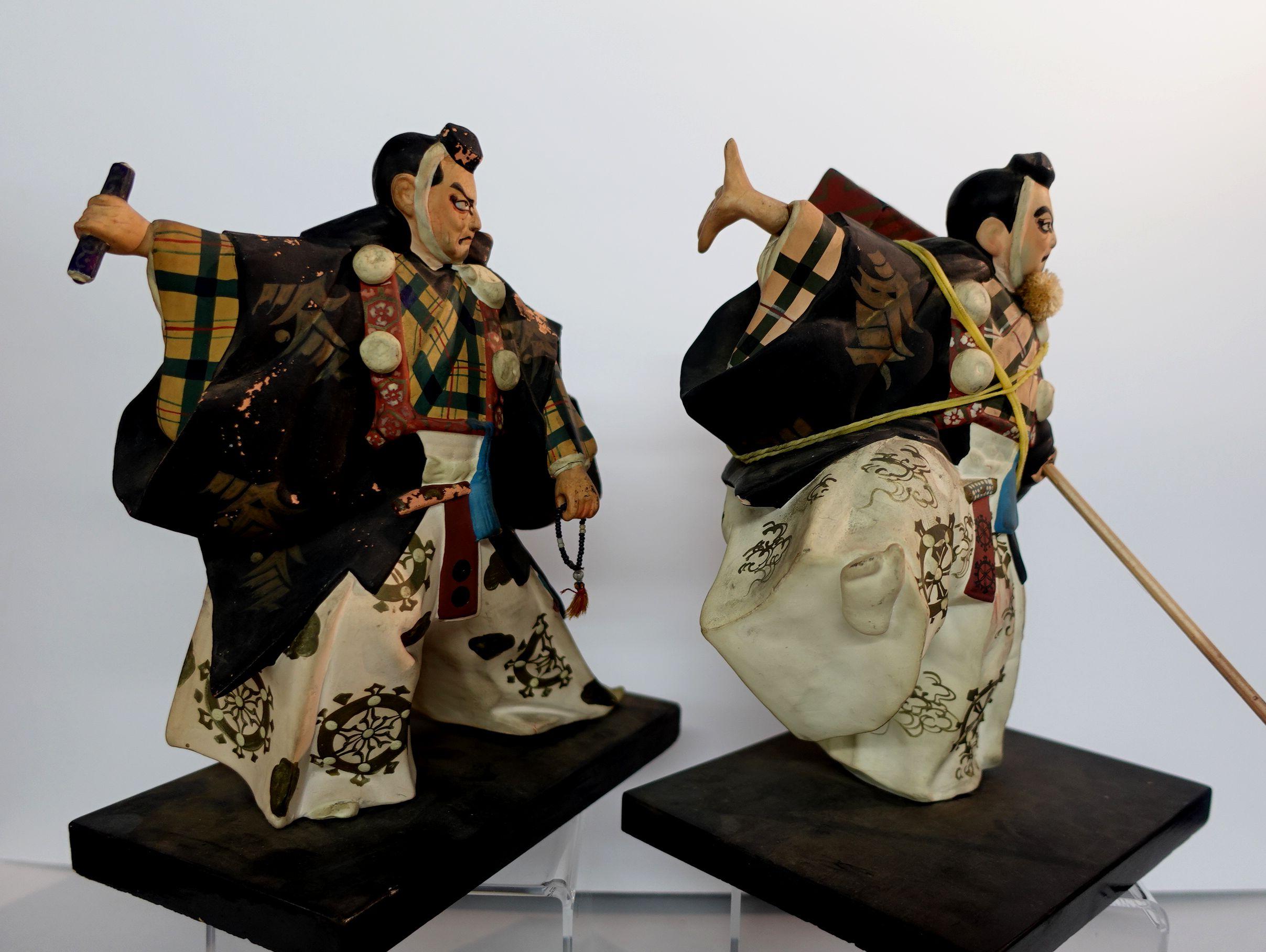 19th Century Japanese Samurai Plaster Figures For Sale 1