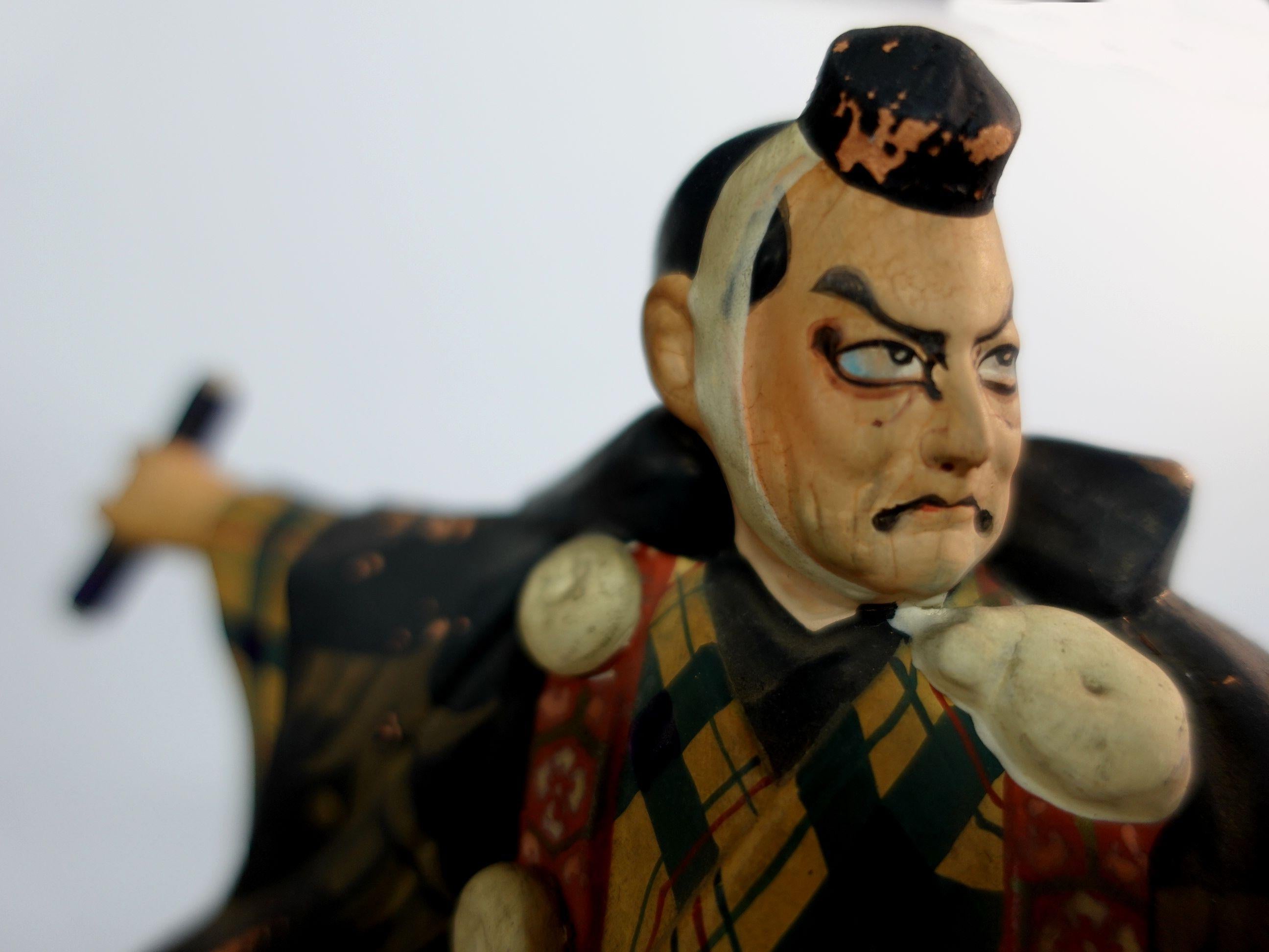 19th Century Japanese Samurai Plaster Figures For Sale 3