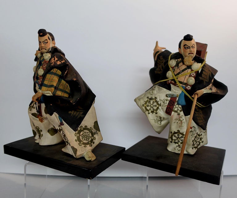 19th Century Japanese Samurai Plaster Figures For Sale at 1stDibs